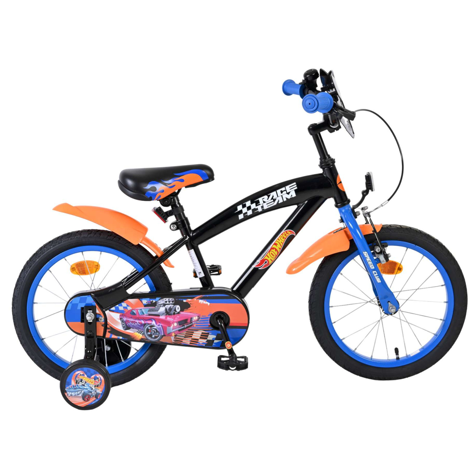Hot Wheels Fiets - 16 inch - Zwart Oranje Blauw