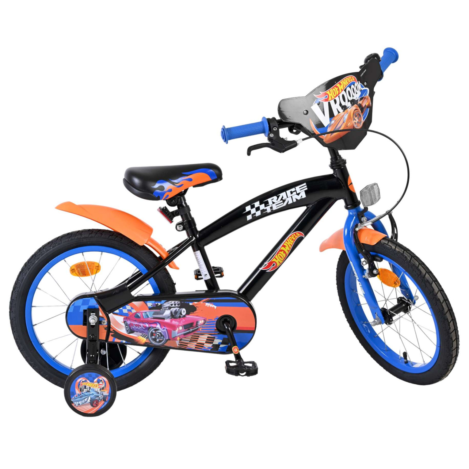 Hot Wheels Fiets - 16 inch - Zwart Oranje Blauw