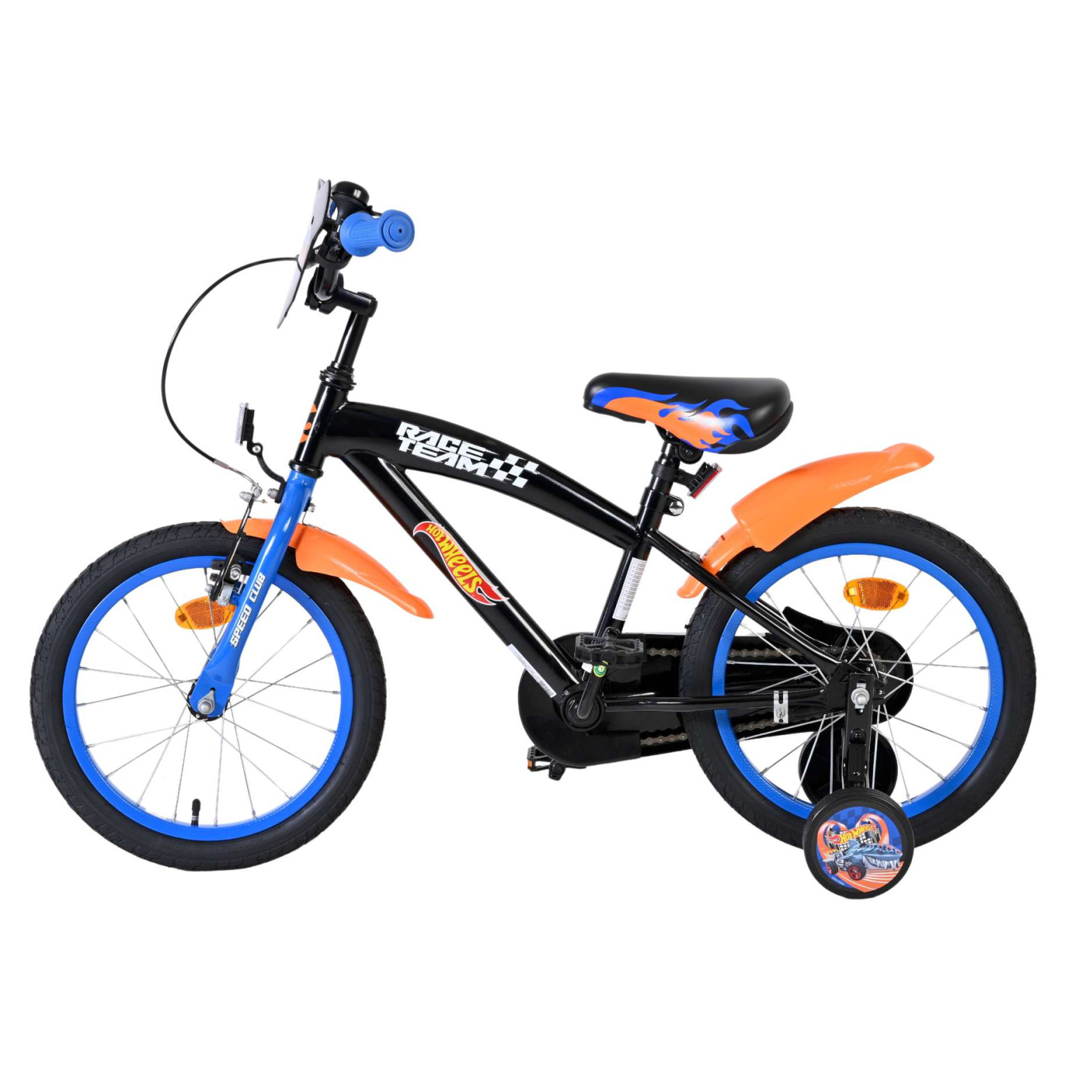 Hot Wheels Fiets - 16 inch - Zwart Oranje Blauw