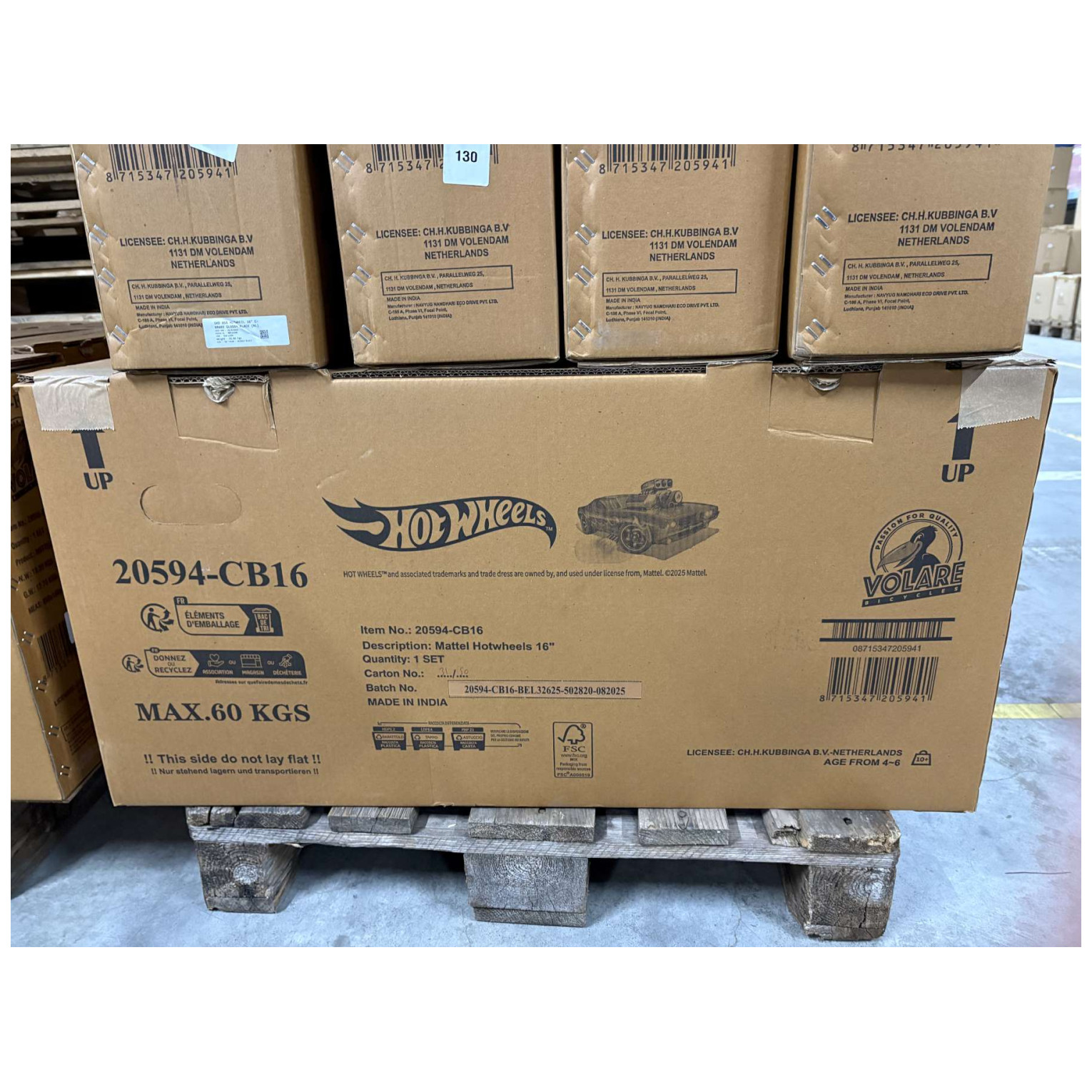 Hot Wheels Fiets - 16 inch - Zwart Oranje Blauw