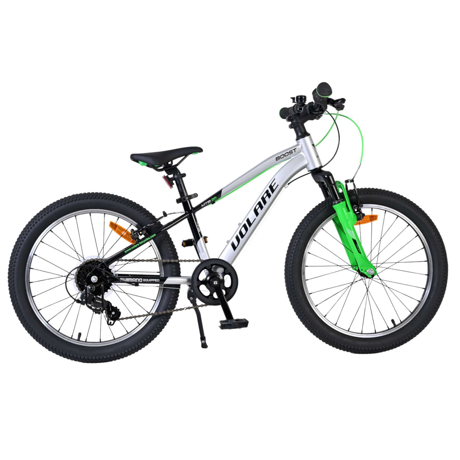 Volare Boost Fiets - 20 inch - 7 Speed - Zilver/Groen