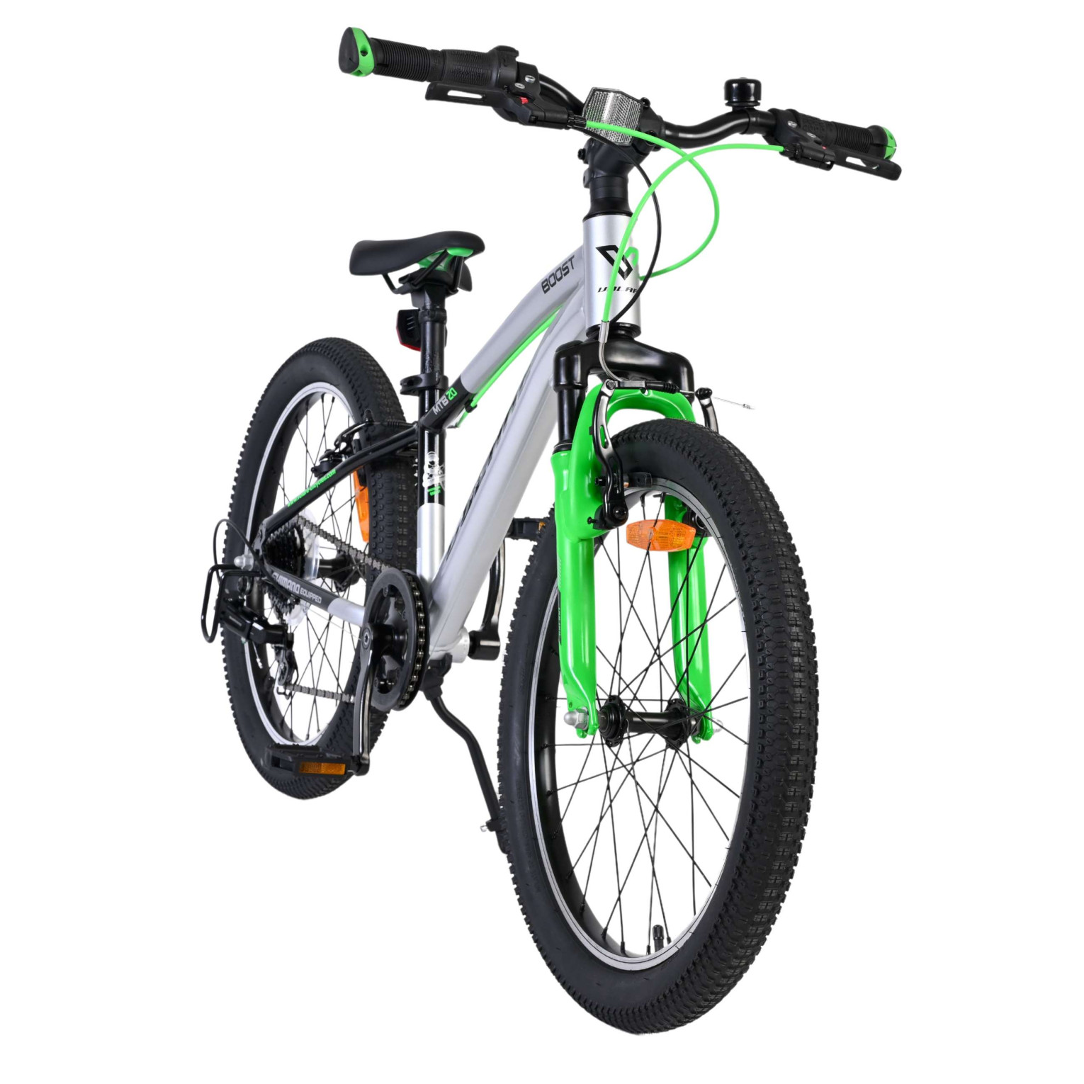 Volare Boost Fiets - 20 inch - 7 Speed - Zilver/Groen