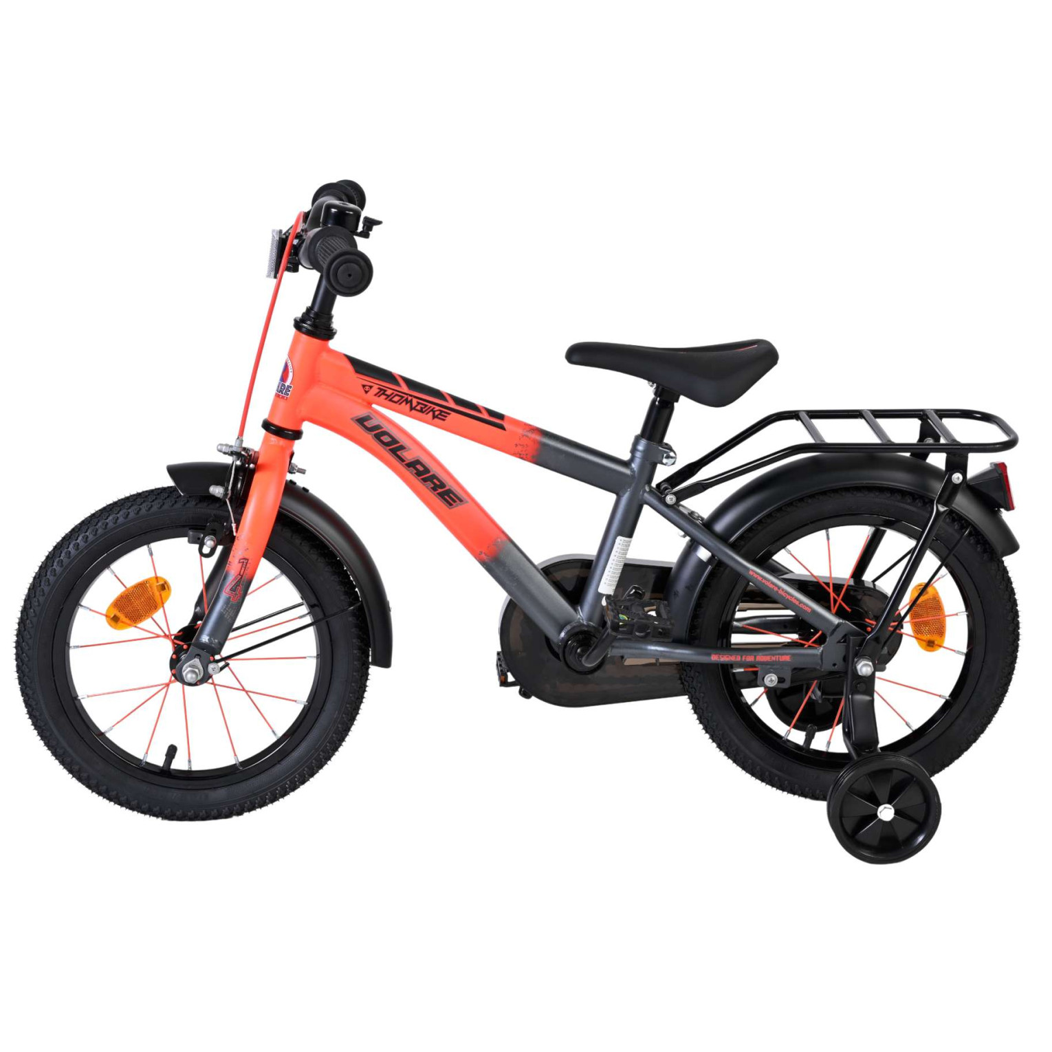 Volare Thombike Fiets - 14 inch - Oranje/Grijs