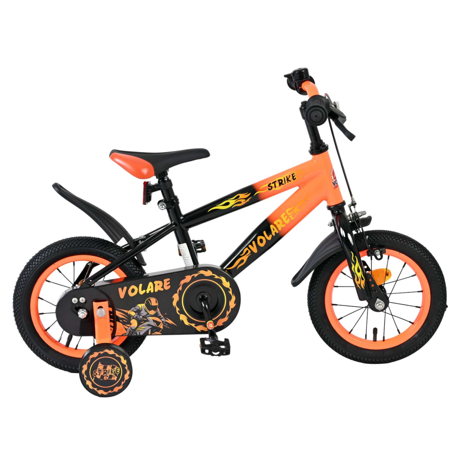 Volare Strike Fiets - 12 inch - Zwart Oranje