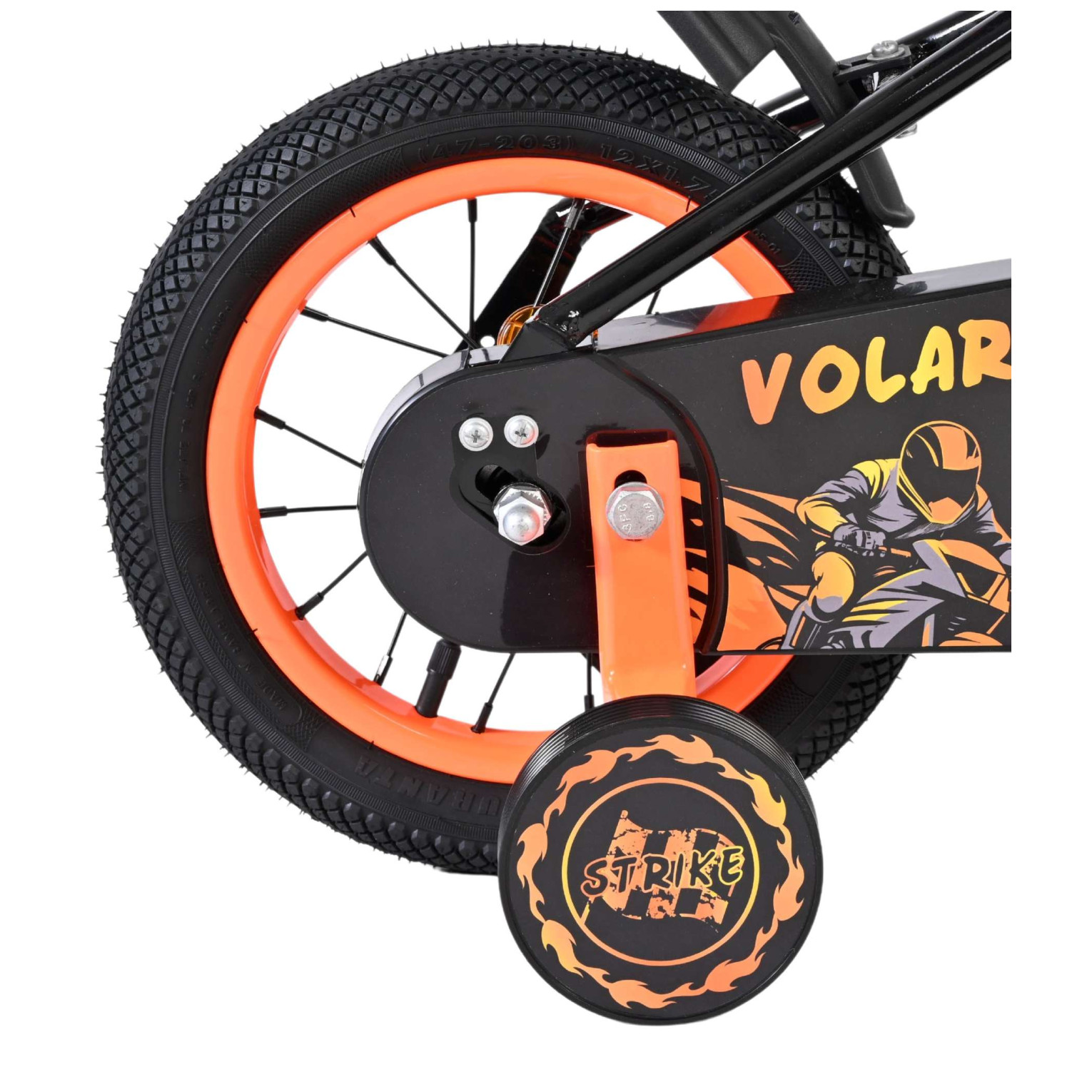 Volare Strike Fiets - 12 inch - Zwart Oranje