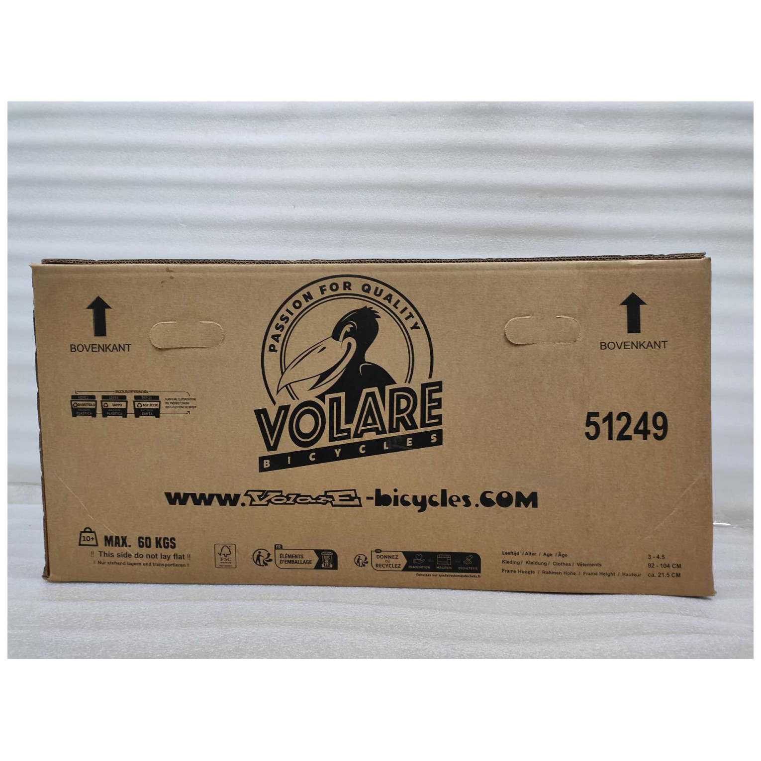 Volare Strike Fiets - 12 inch - Zwart Oranje