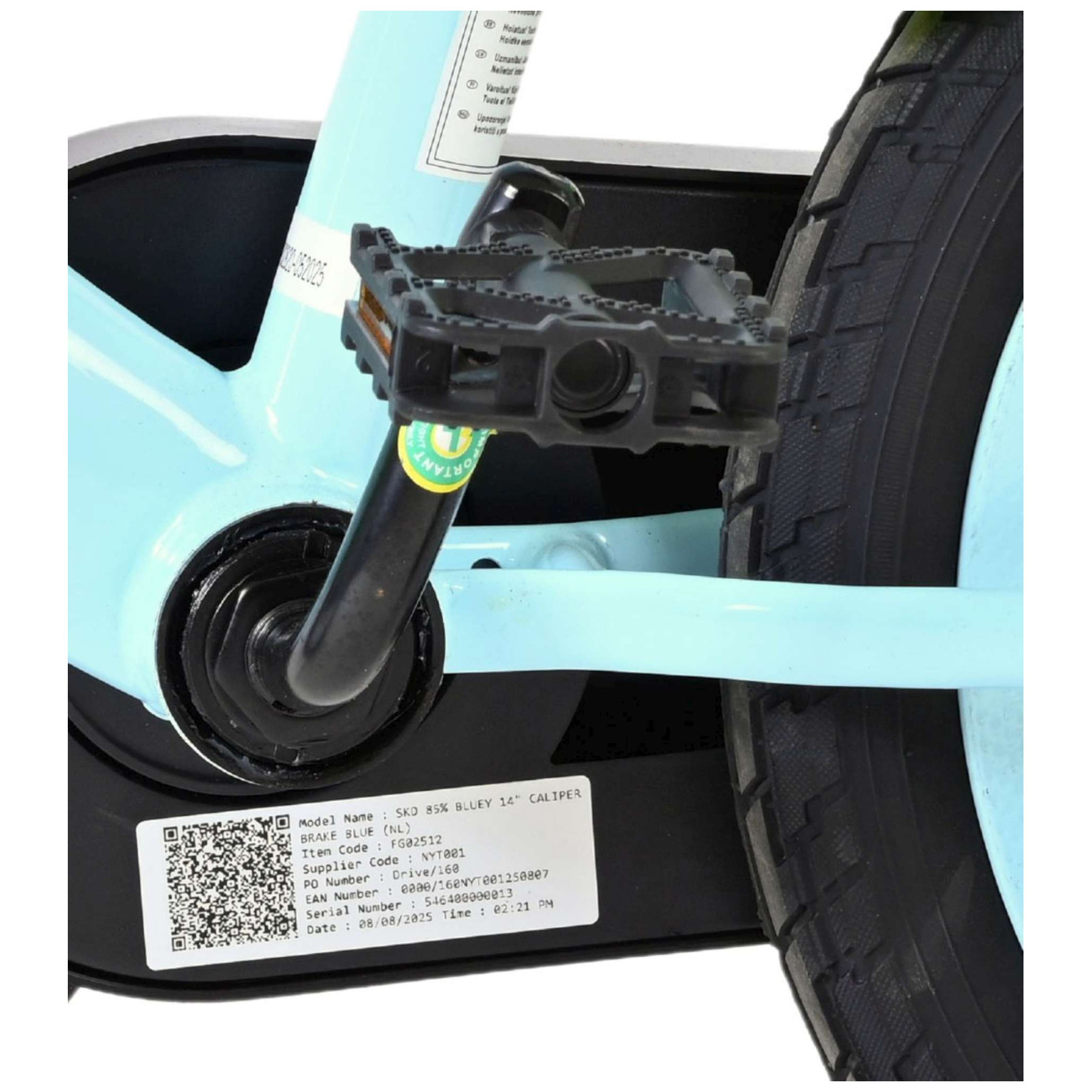 Bluey Fiets - 14 inch - Lichtblauw - Twee handremmen