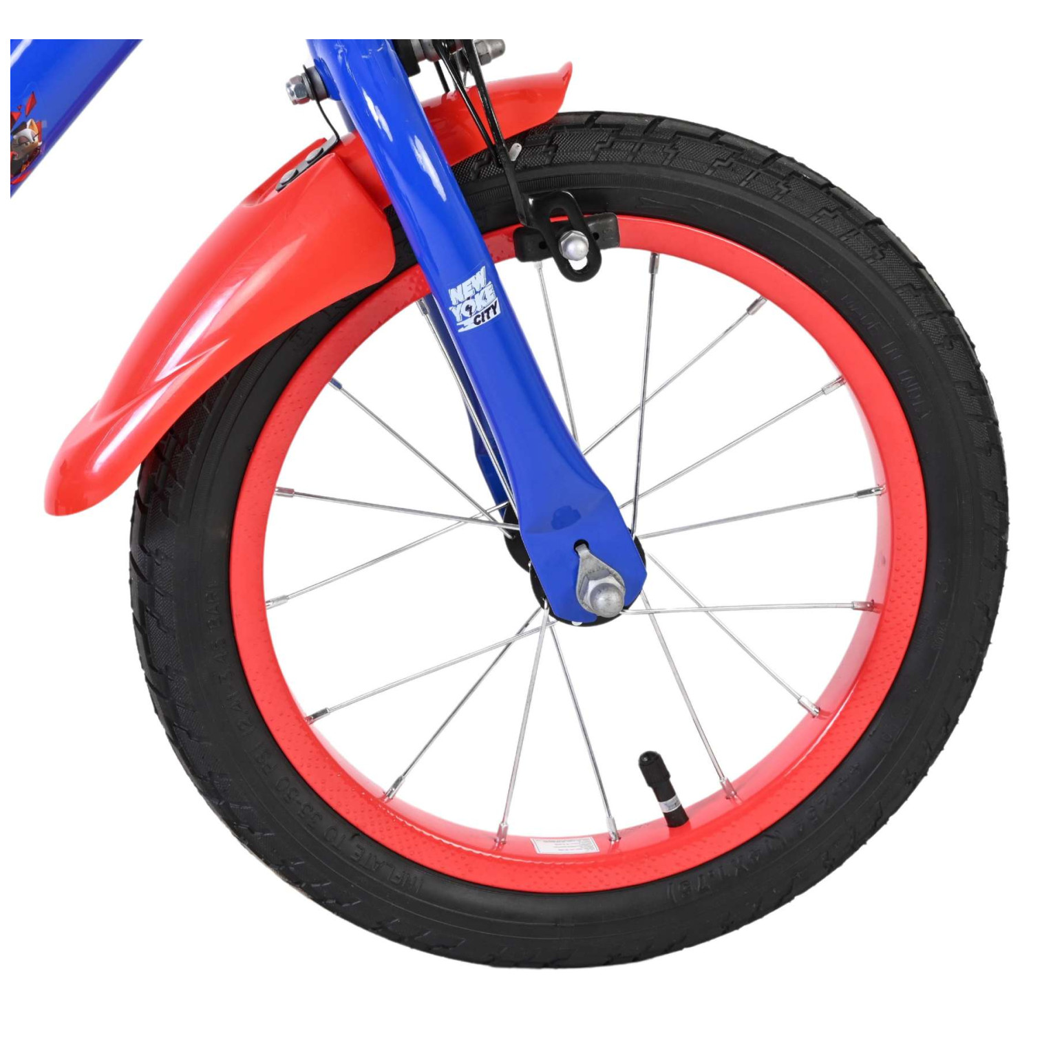 Sonic Prime Fiets - 14 inch - Blauw Rood - Twee handremmen