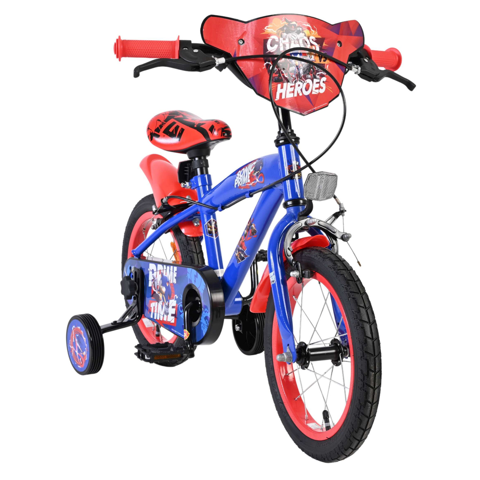 Sonic Prime Fiets - 14 inch - Blauw Rood - Twee handremmen