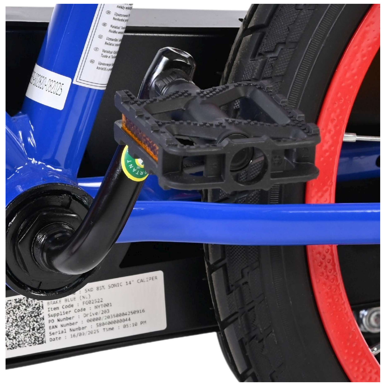 Sonic Prime Fiets - 14 inch - Blauw Rood - Twee handremmen