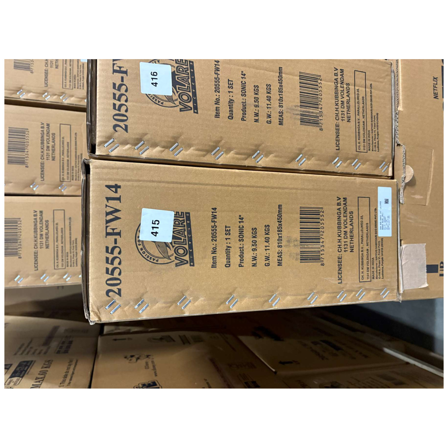 Sonic Prime Fiets - 14 inch - Blauw Rood - Twee handremmen