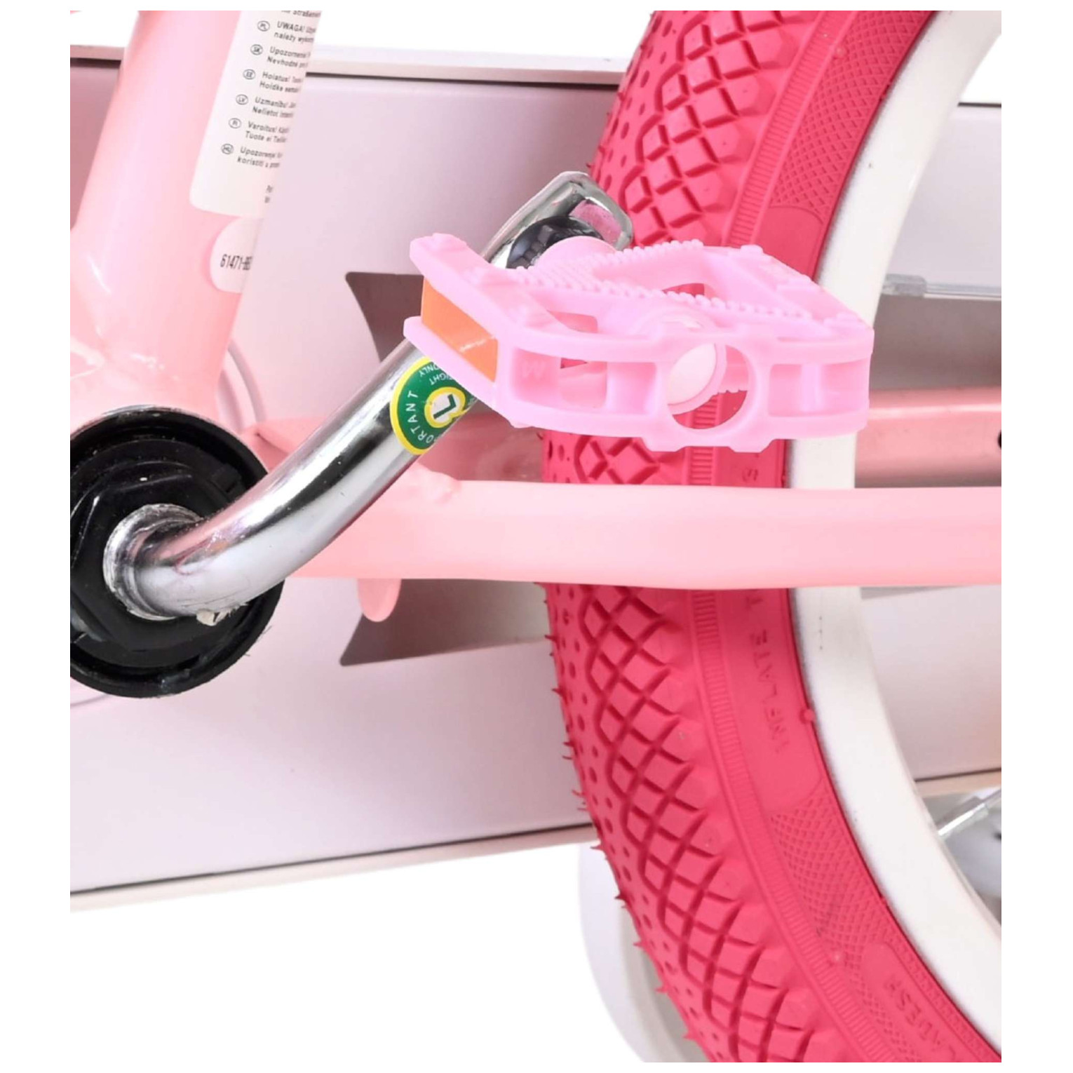 Volare Unicorn Fiets - 14 inch - Roze - Twee Handremmen