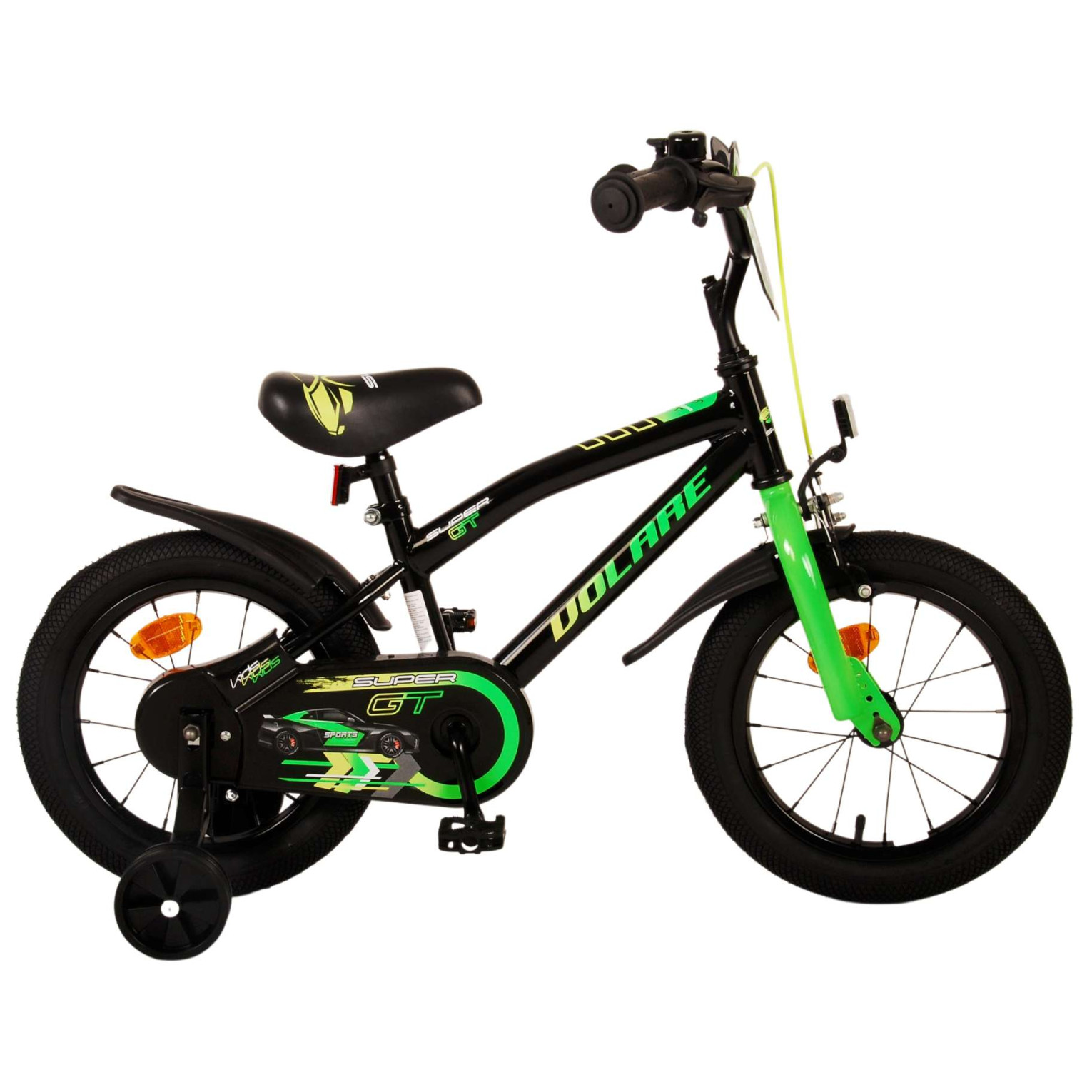 Volare Super GT Fiets - 14 inch - Groen - Twee handremmen