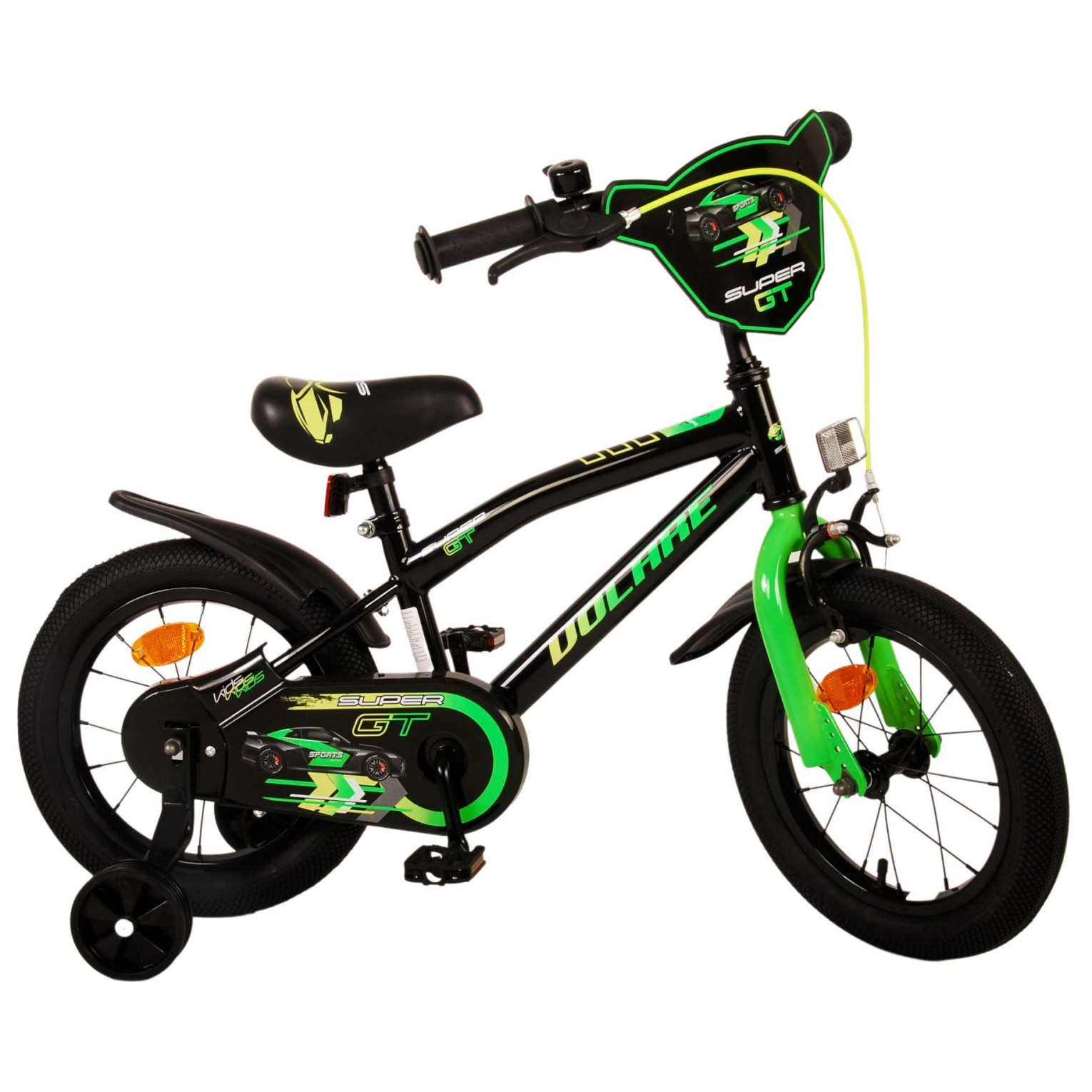 Volare Super GT Fiets - 14 inch - Groen - Twee handremmen