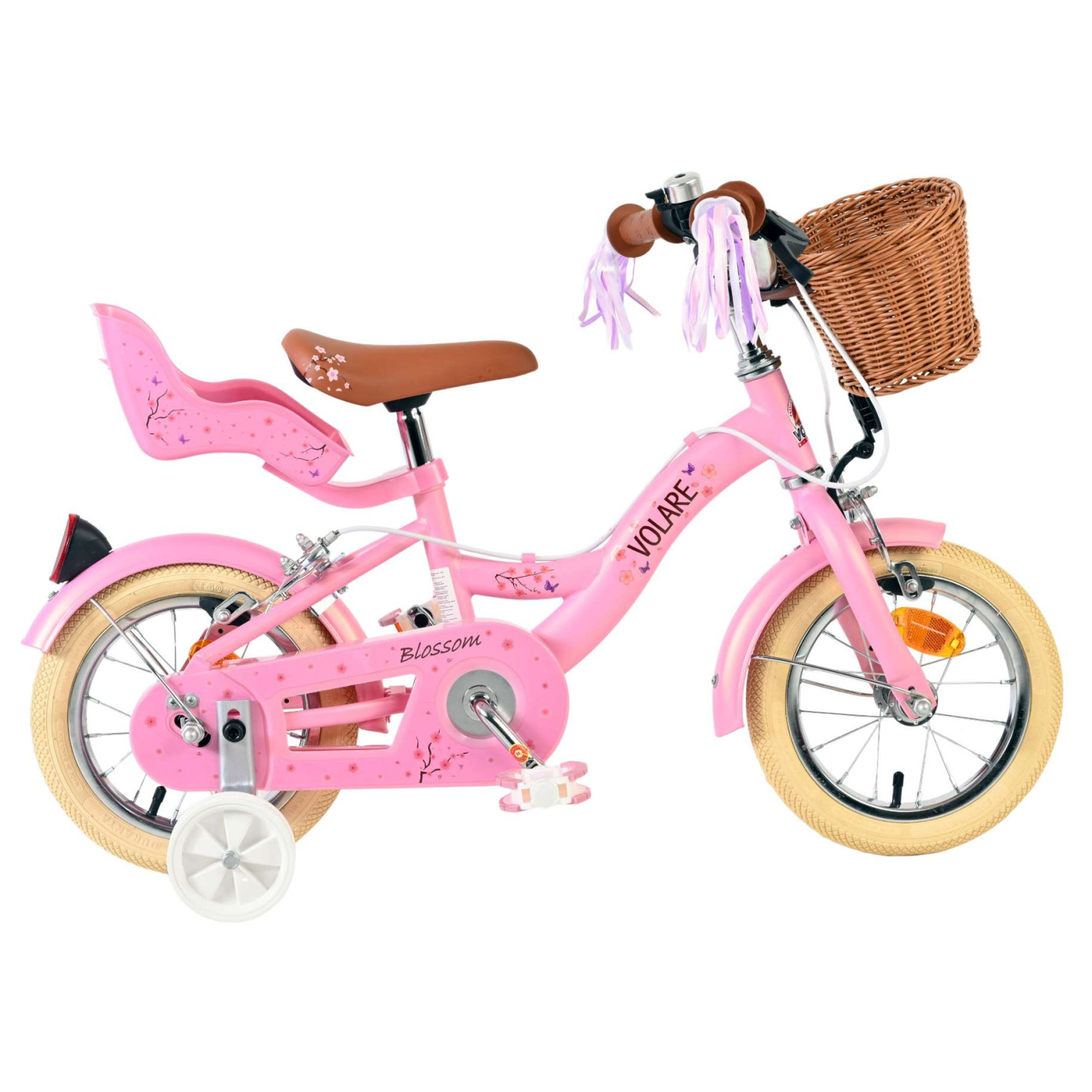 Volare Blossom Fiets - 12 inch - Roze - Twee handremmen