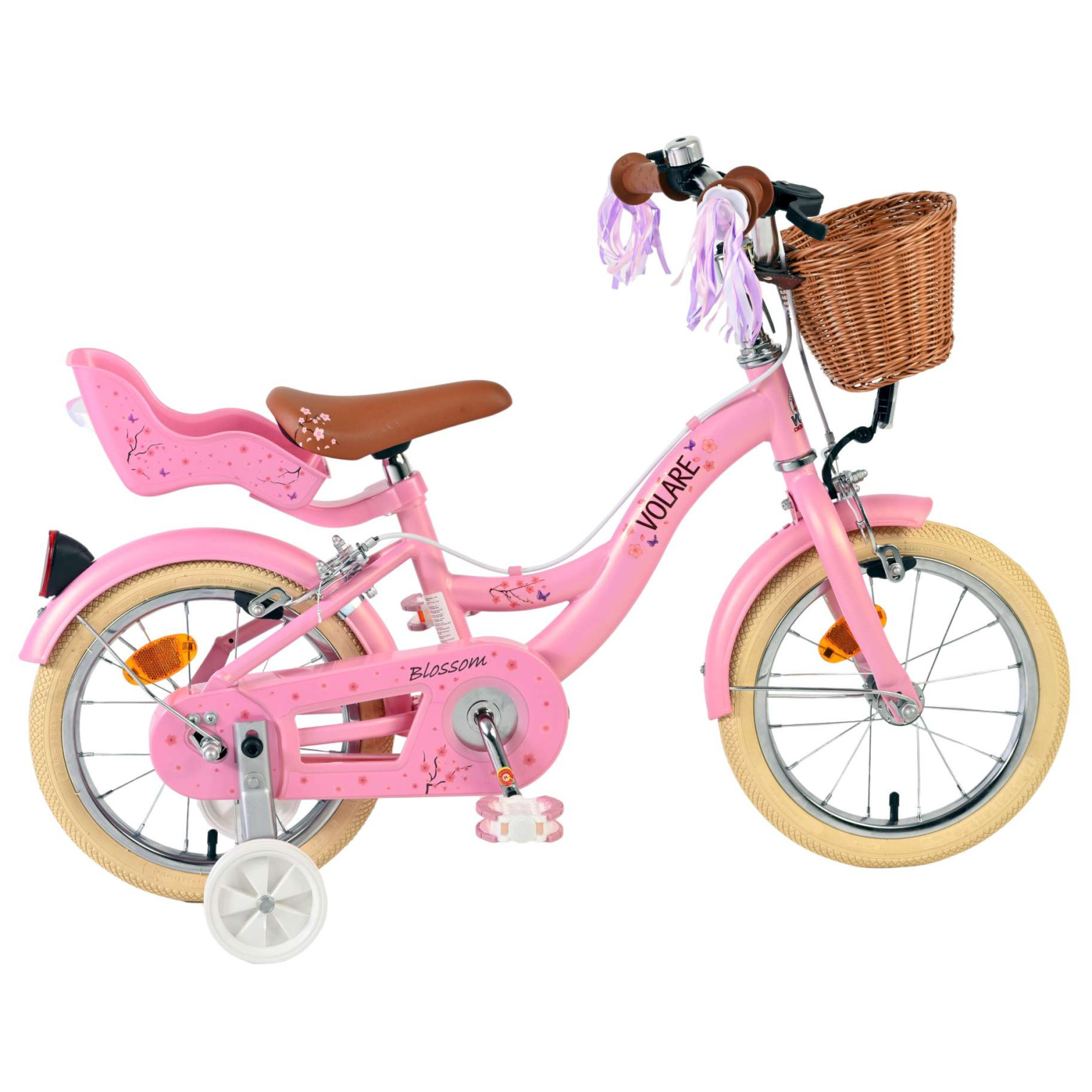 Volare Blossom Fiets - 14 inch - Roze - Twee Handremmen