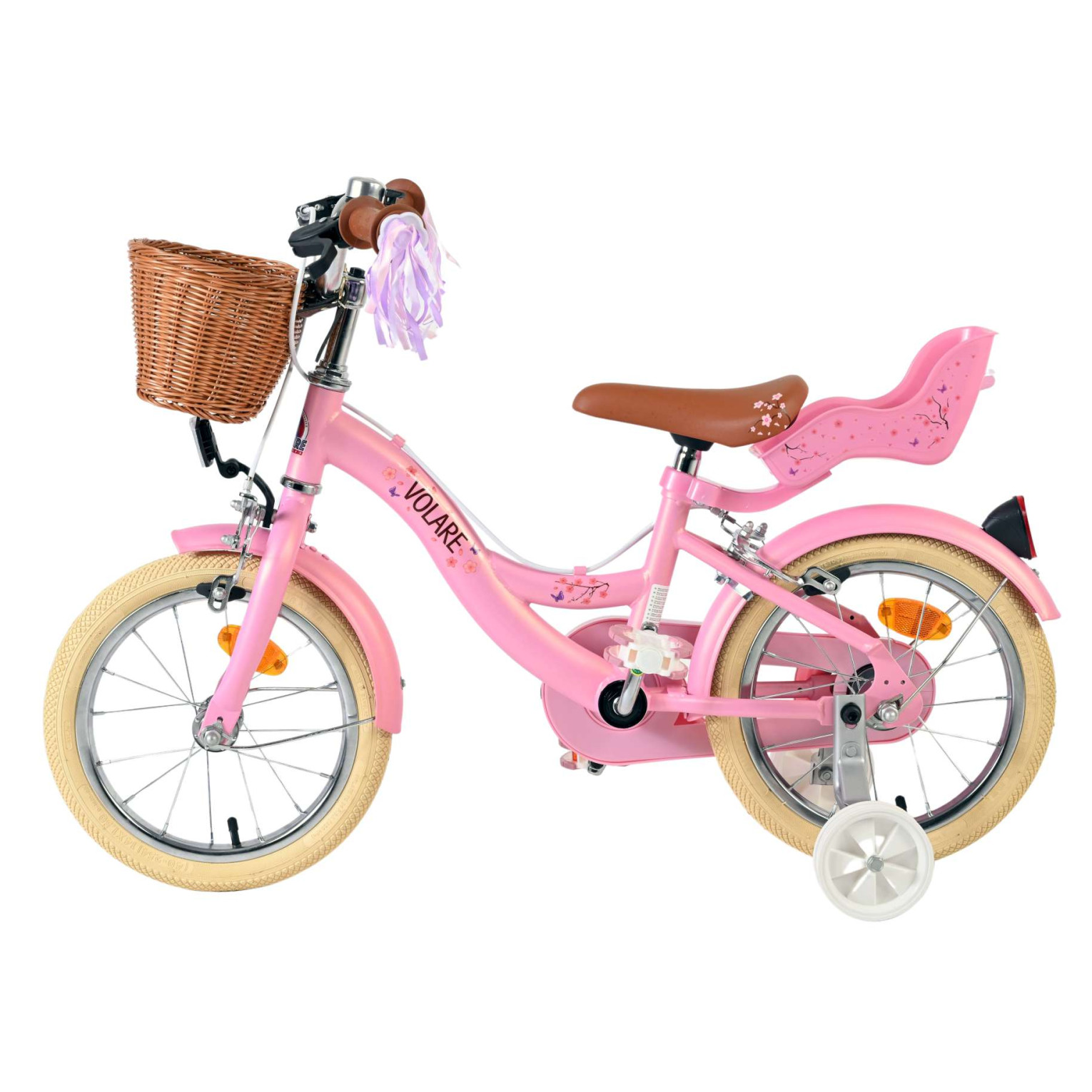 Volare Blossom Fiets - 14 inch - Roze - Twee Handremmen