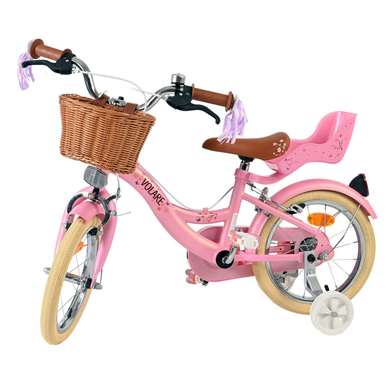Volare Blossom Fiets - 14 inch - Roze - Twee Handremmen