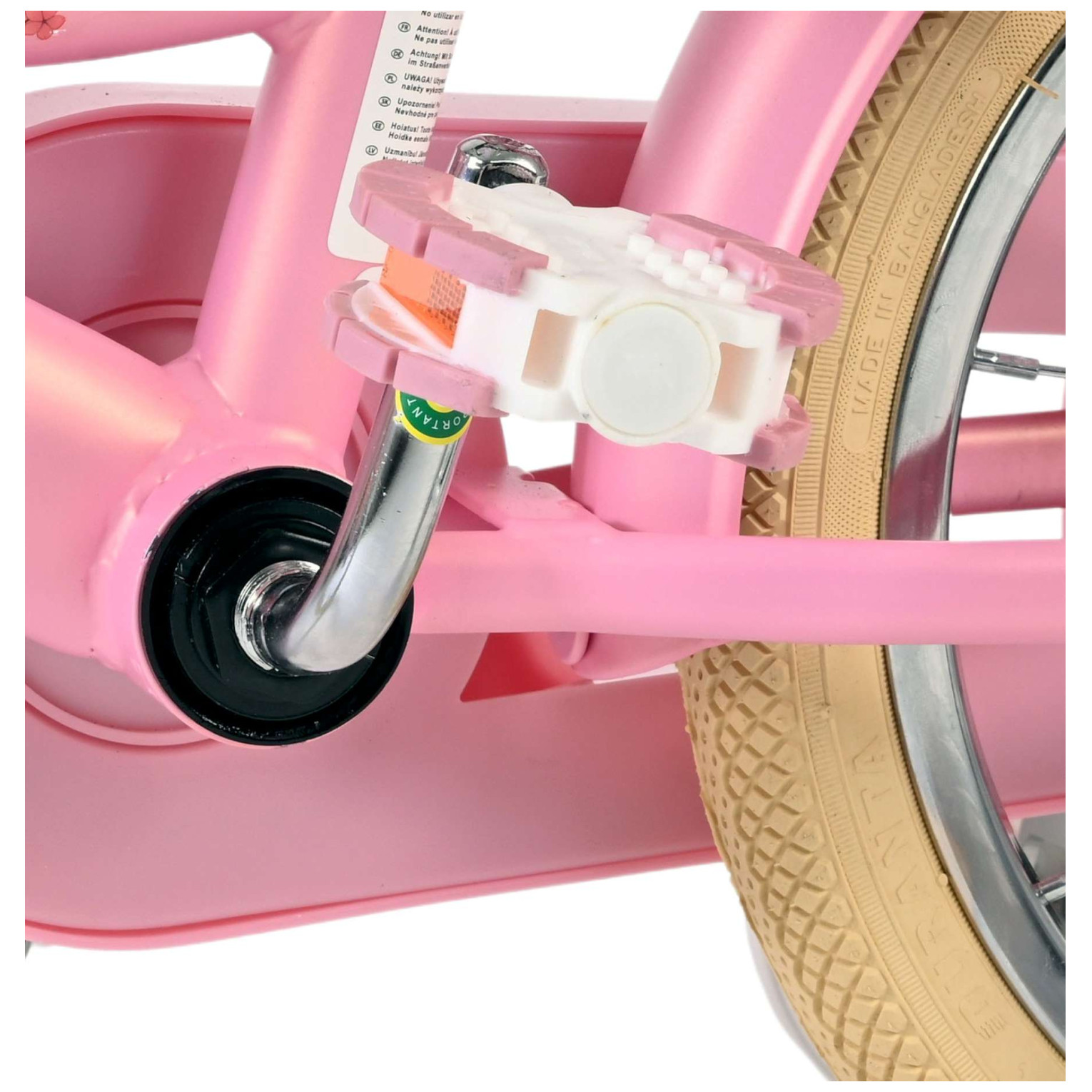 Volare Blossom Fiets - 14 inch - Roze - Twee Handremmen