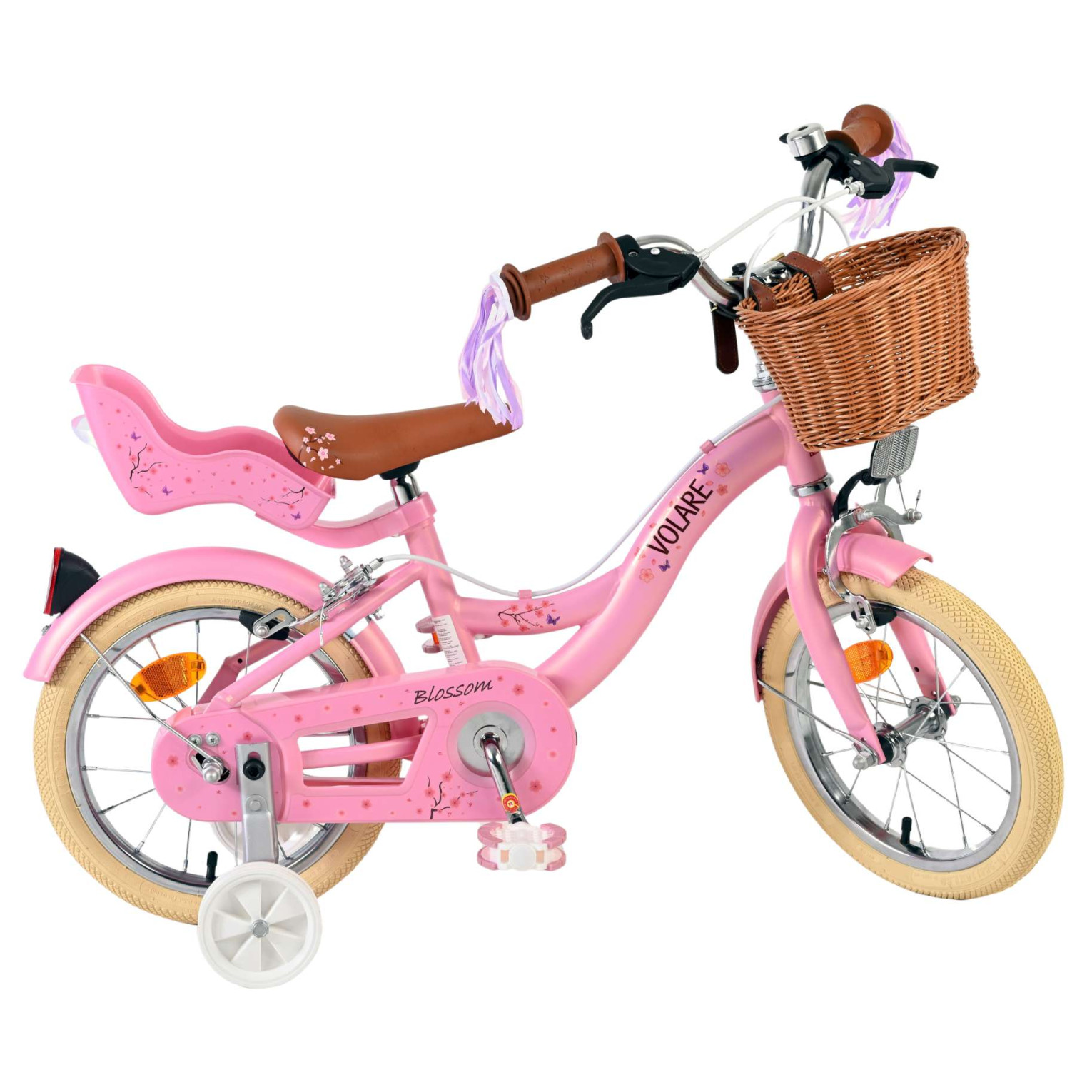 Volare Blossom Fiets - 14 inch - Roze - Twee Handremmen