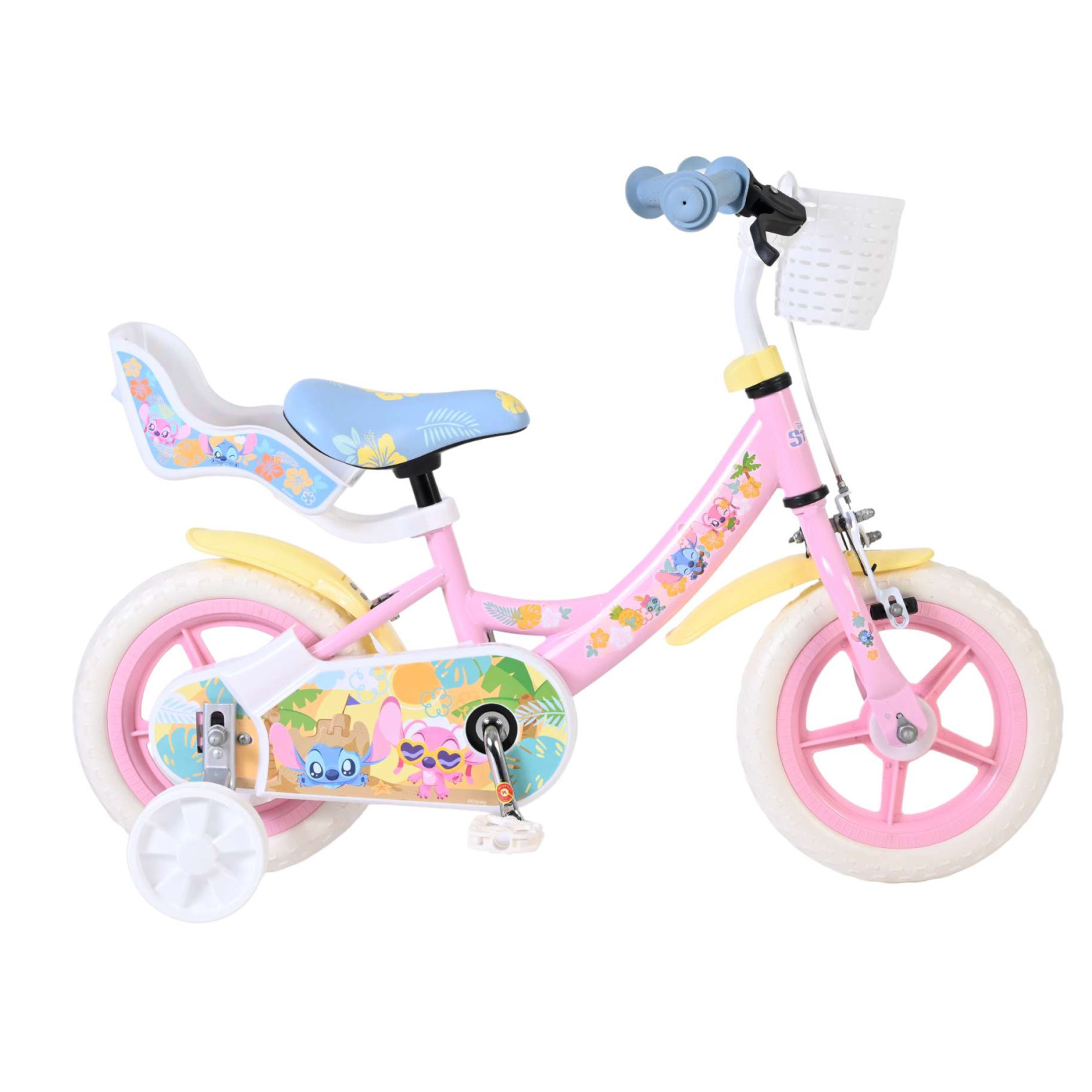 Disney Stitch Fiets - Mag Wheels - 12 inch - Roze