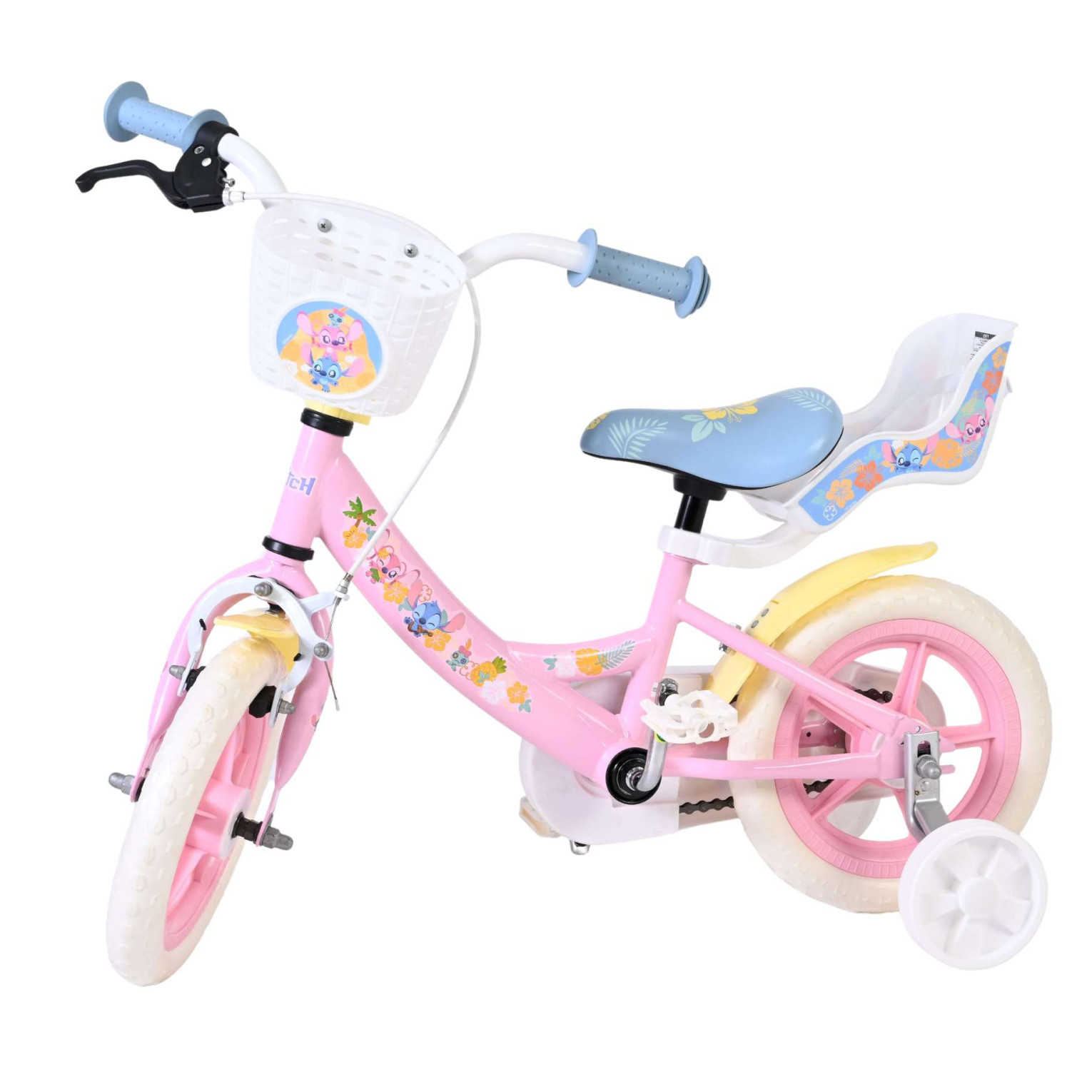 Disney Stitch Fiets - Mag Wheels - 12 inch - Roze
