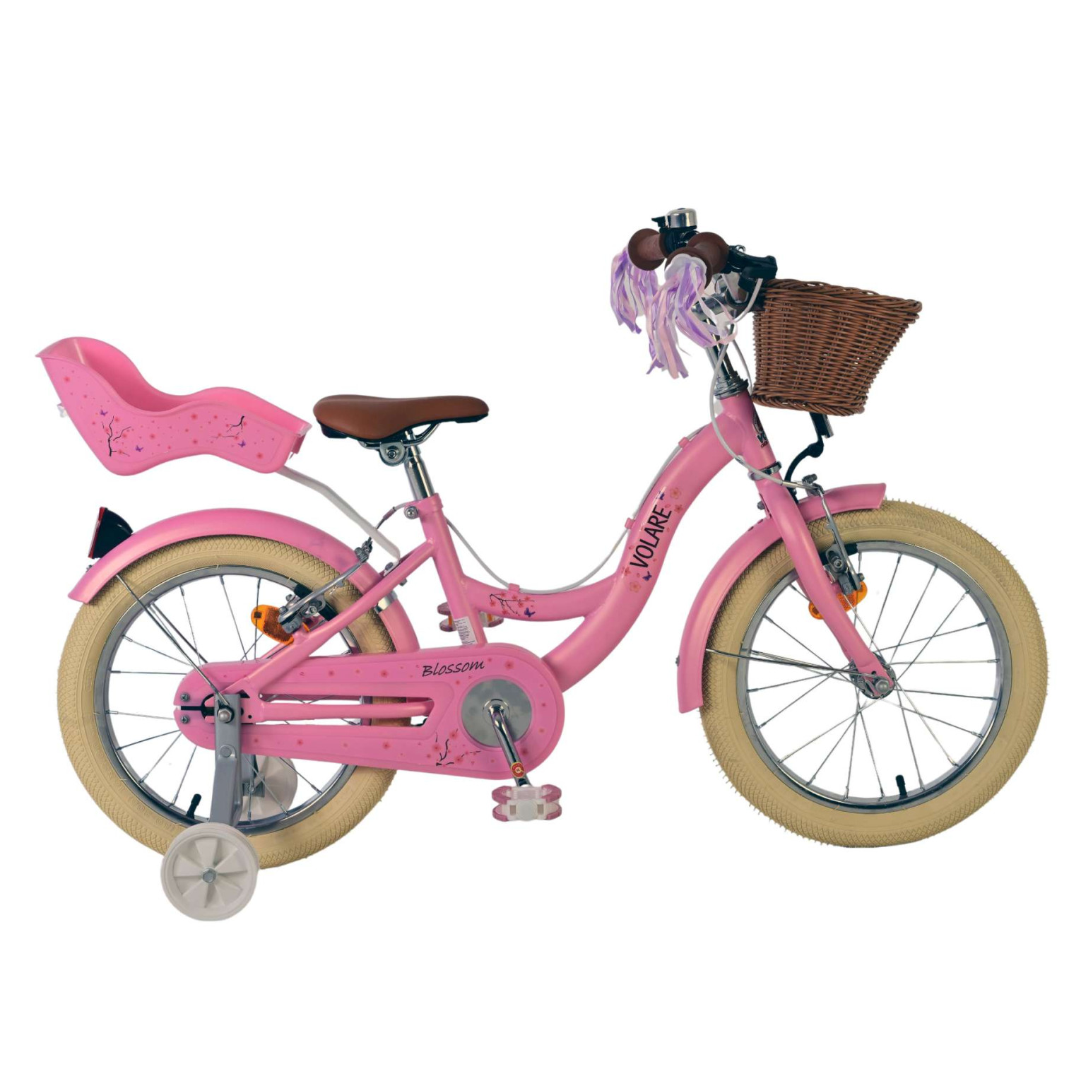 Volare Blossom Fiets - 16 inch - Roze - Twee Handremmen