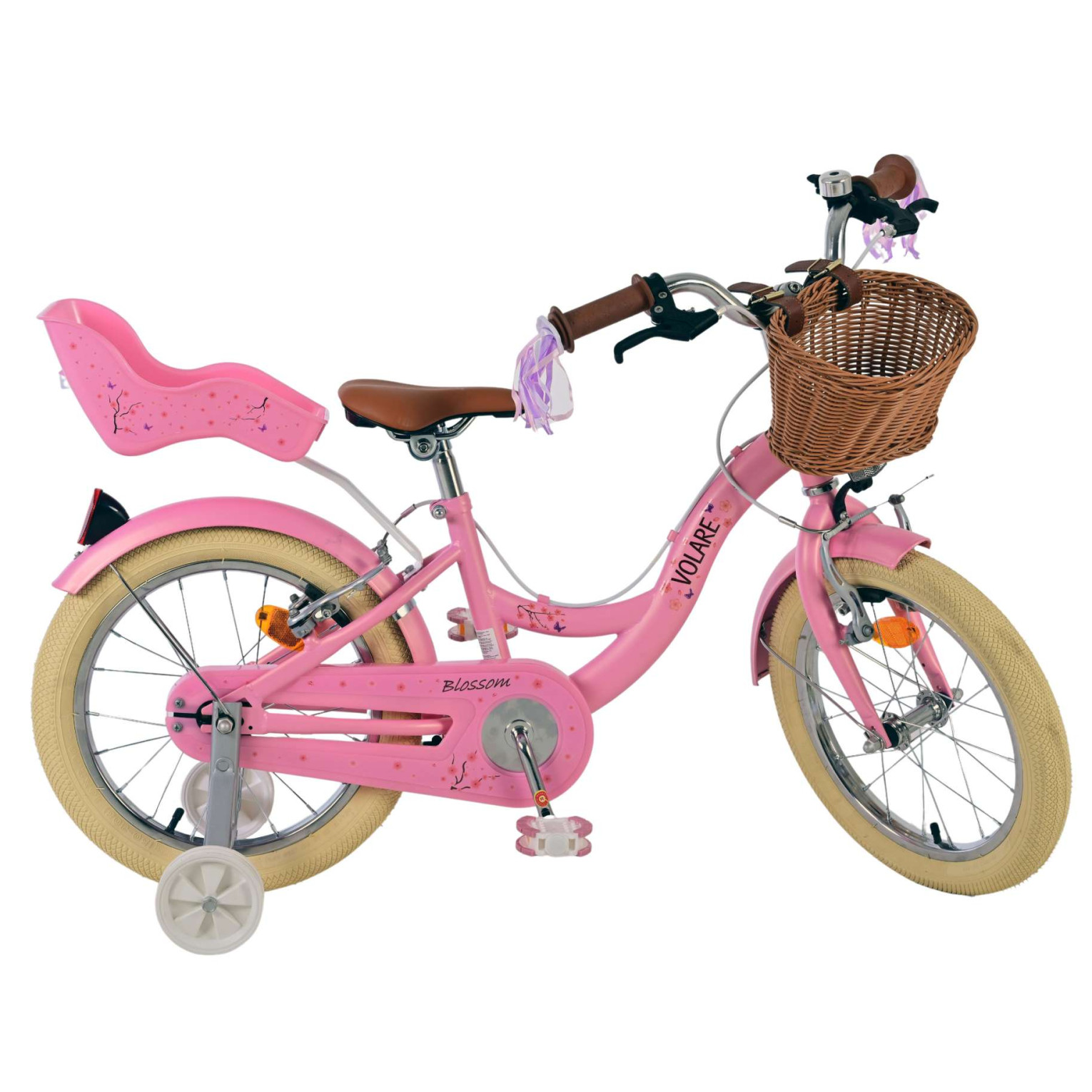 Volare Blossom Fiets - 16 inch - Roze - Twee Handremmen