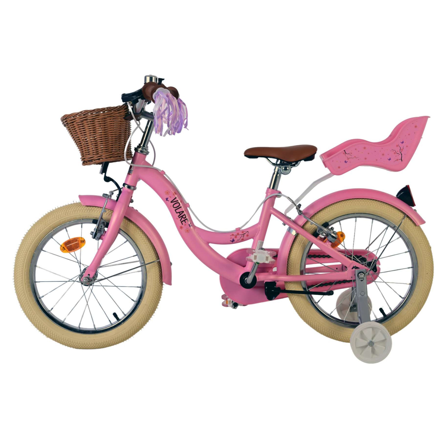 Volare Blossom Fiets - 16 inch - Roze - Twee Handremmen
