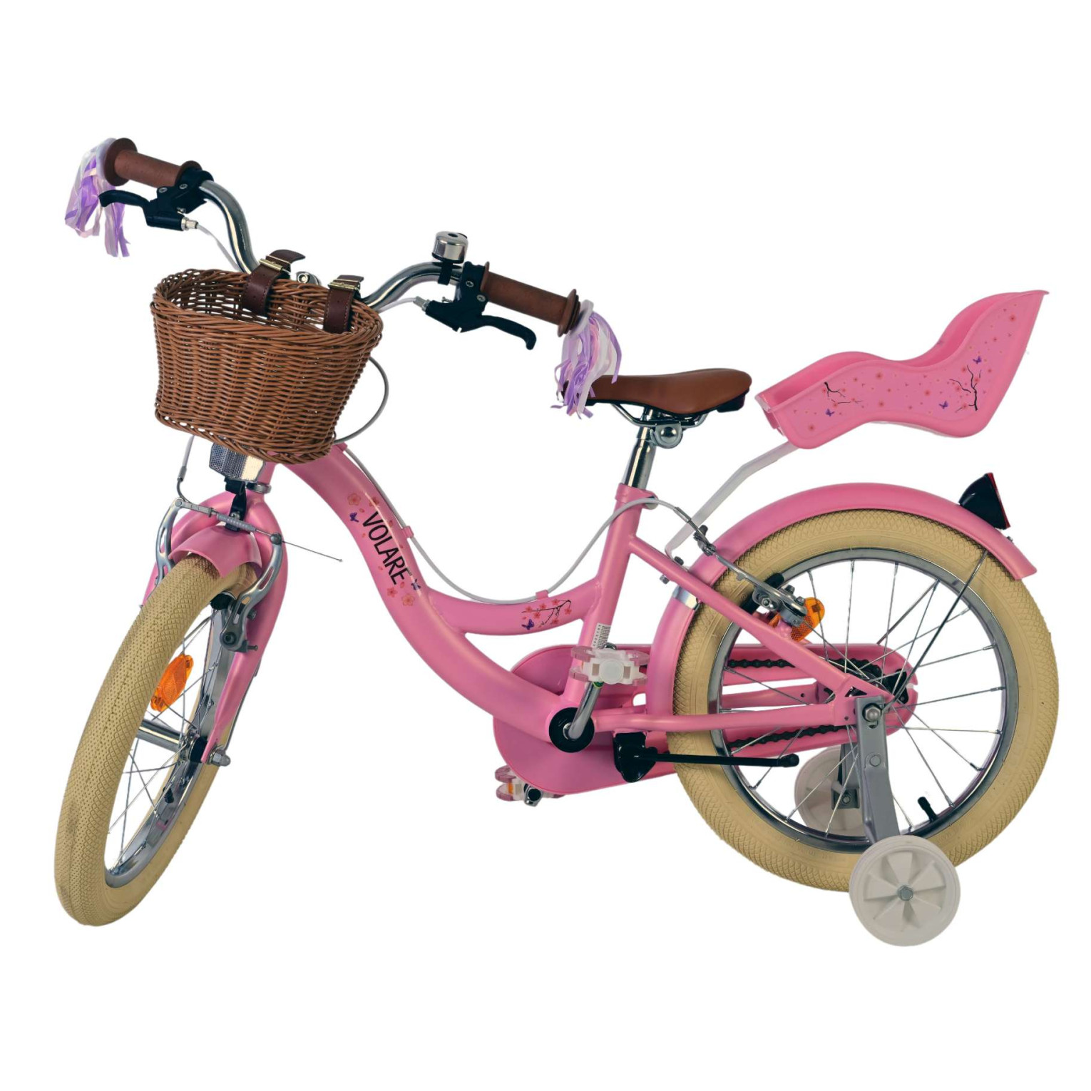 Volare Blossom Fiets - 16 inch - Roze - Twee Handremmen
