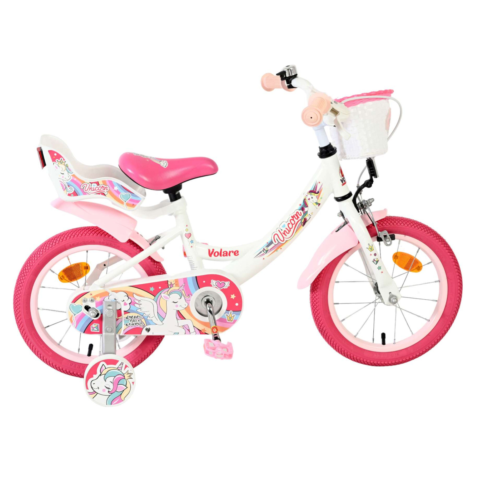 Volare Unicorn Fiets - 14 inch - Wit