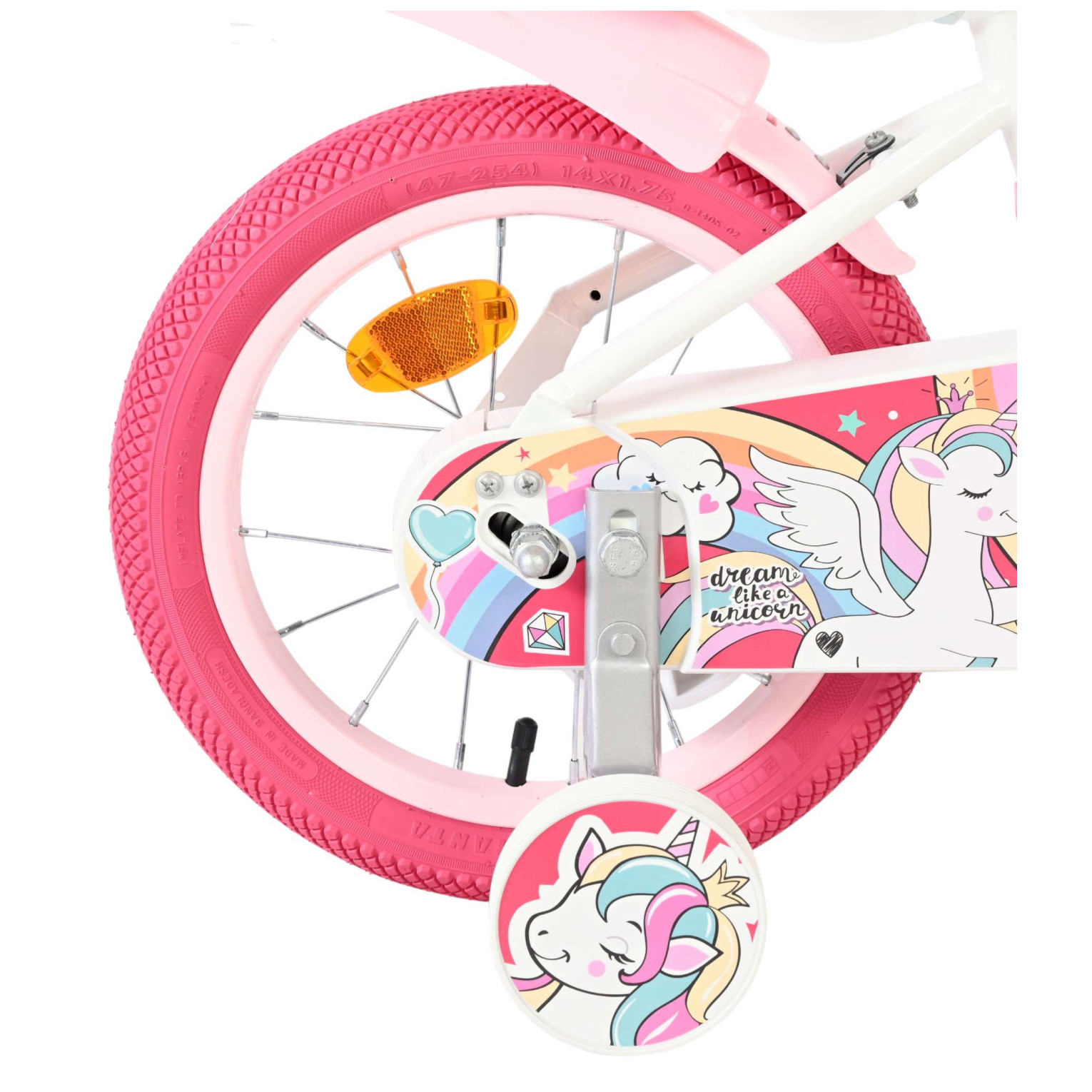Volare Unicorn Fiets - 14 inch - Wit