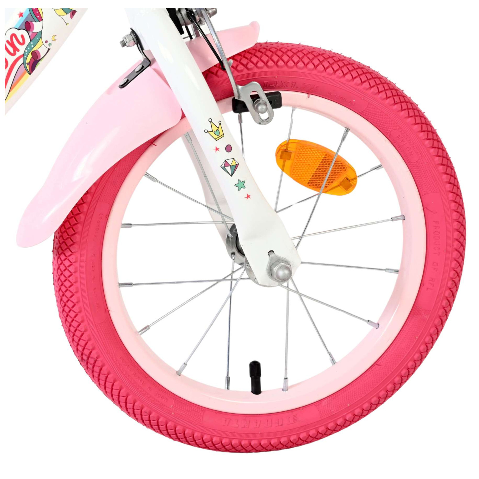 Volare Unicorn Fiets - 14 inch - Wit