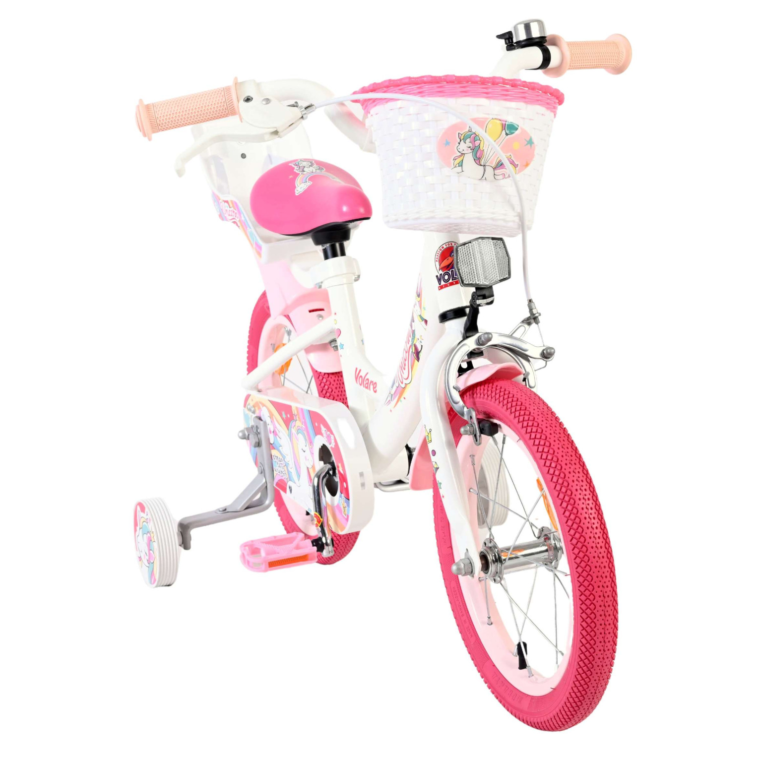 Volare Unicorn Fiets - 14 inch - Wit
