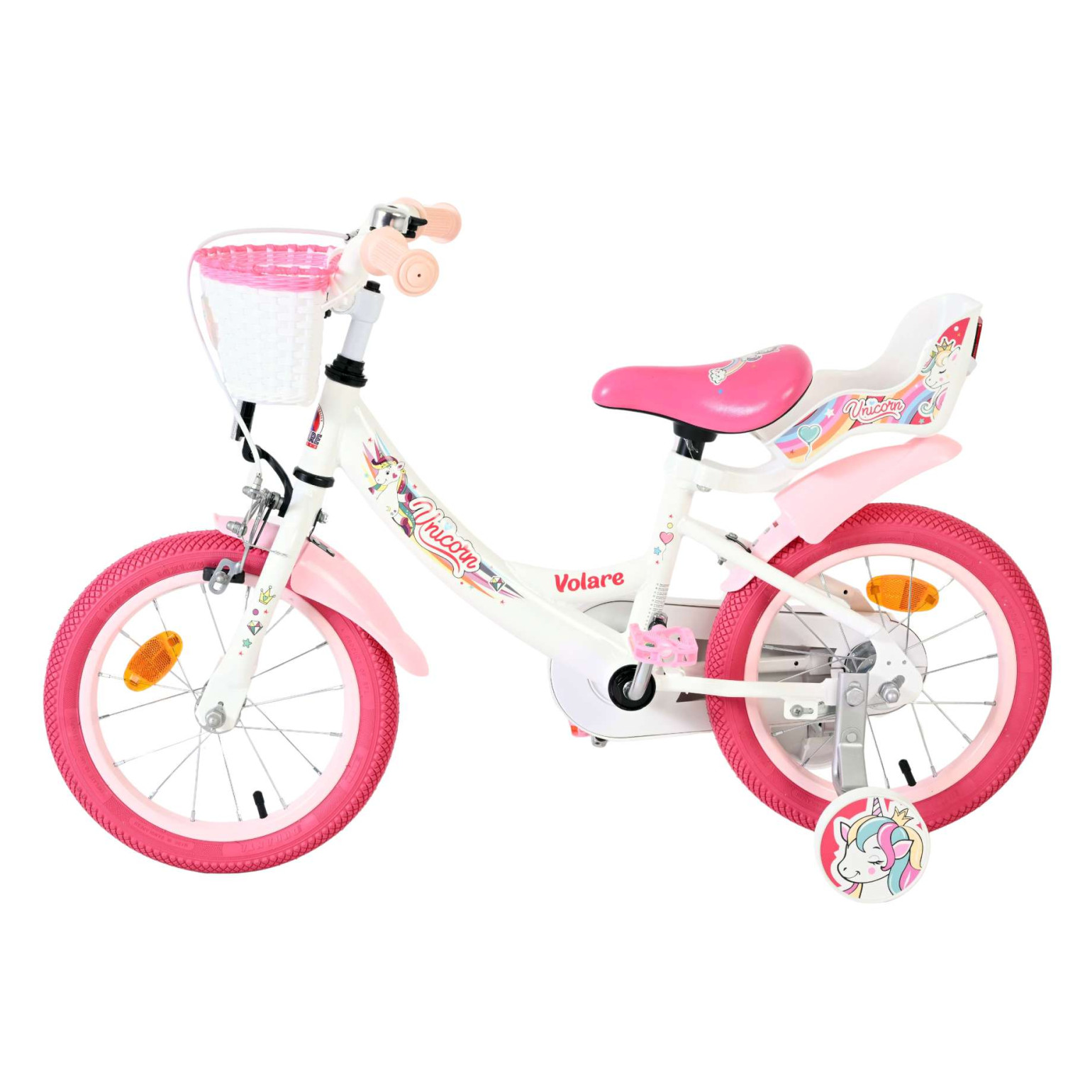 Volare Unicorn Fiets - 14 inch - Wit