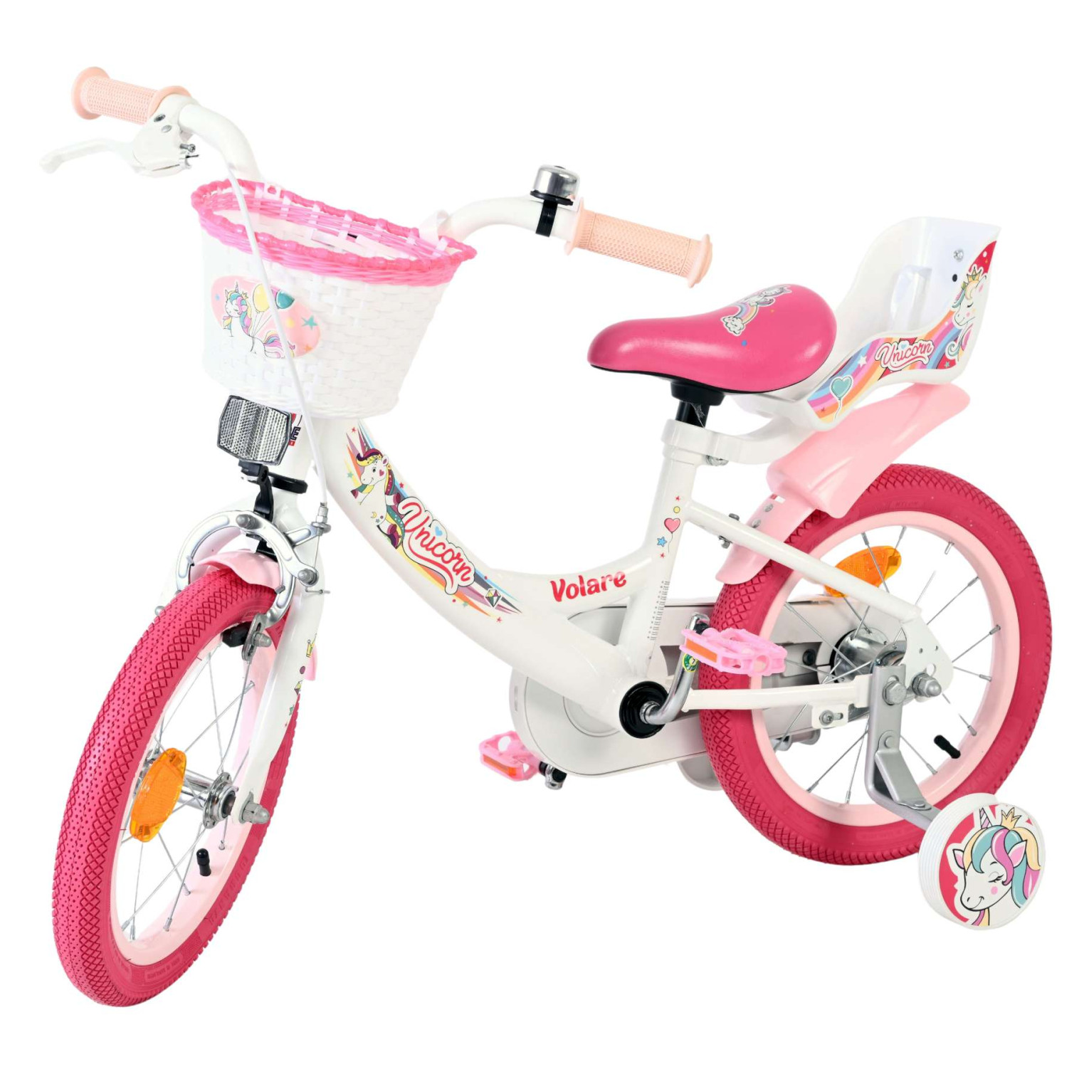 Volare Unicorn Fiets - 14 inch - Wit