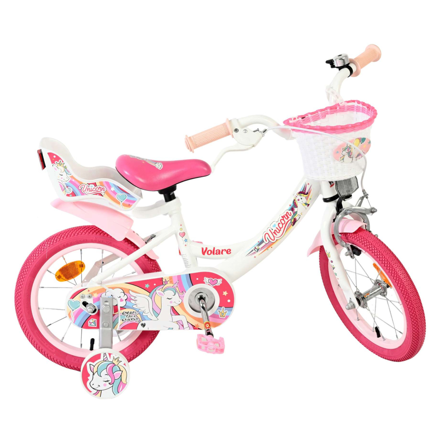 Volare Unicorn Fiets - 14 inch - Wit