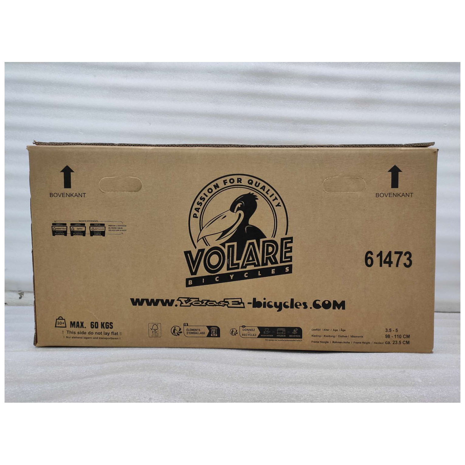 Volare Unicorn Fiets - 14 inch - Wit