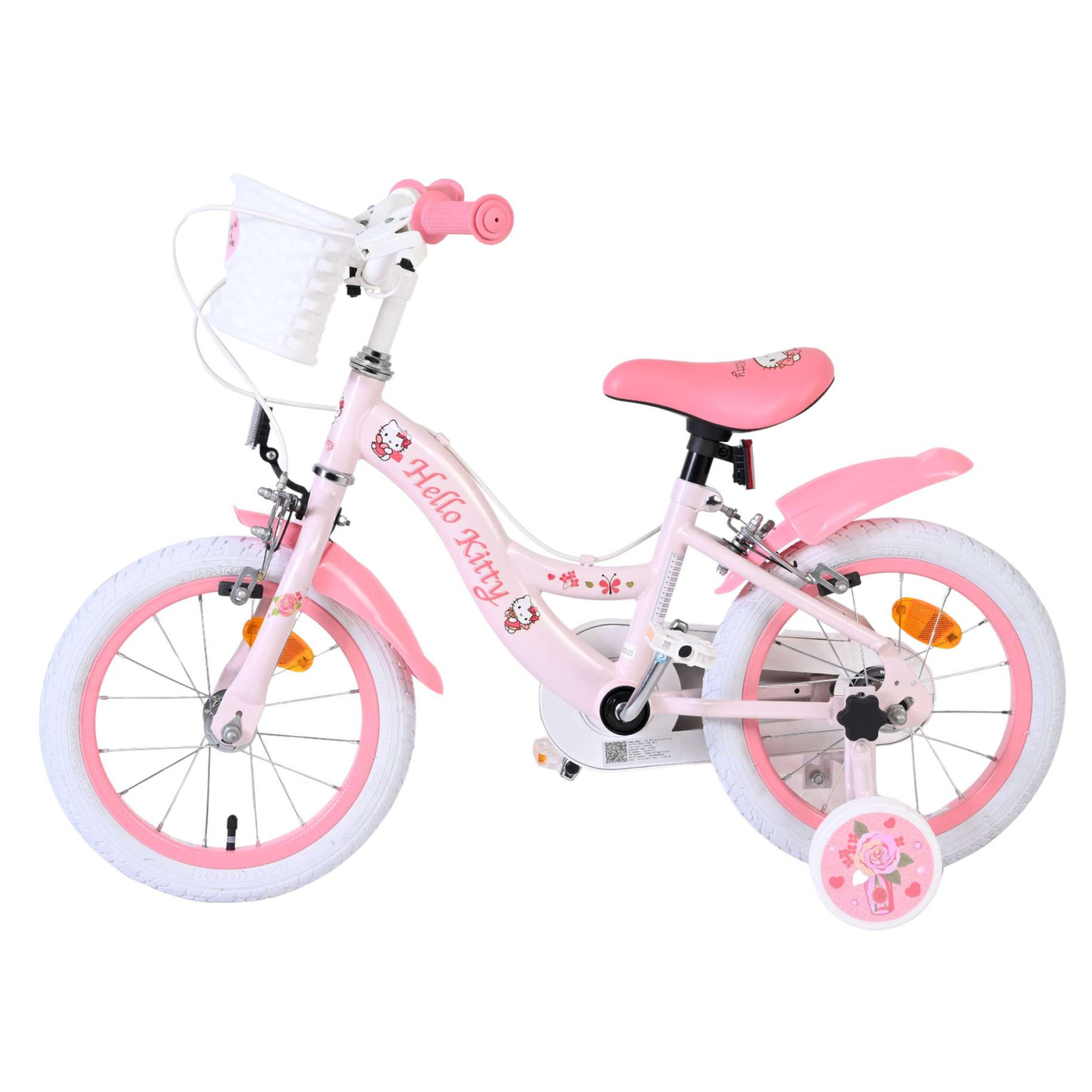 Hello Kitty Fiets - 14 inch - Roze - Twee handremmen