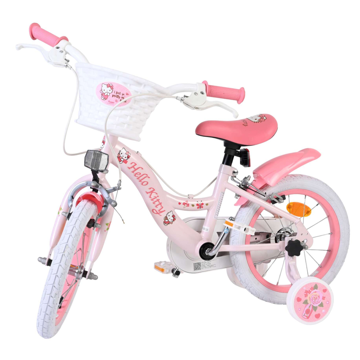 Hello Kitty Fiets - 14 inch - Roze - Twee handremmen