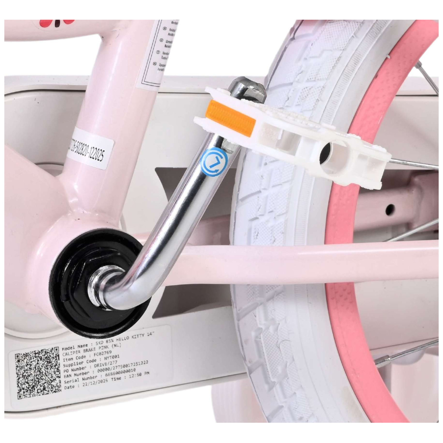 Hello Kitty Fiets - 14 inch - Roze - Twee handremmen