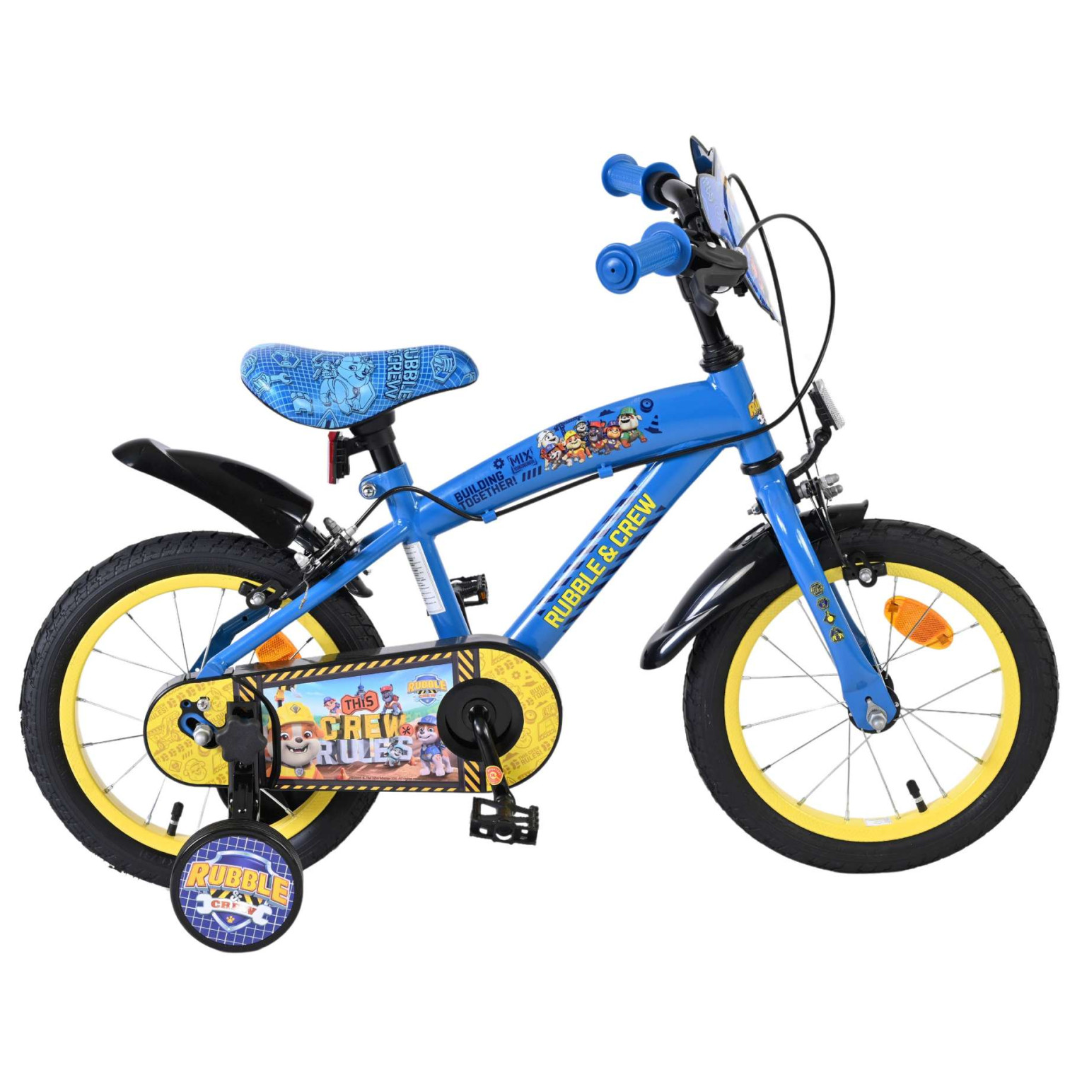 Rubble & Crew Fiets - 14 inch - Blauw - Twee handremmen