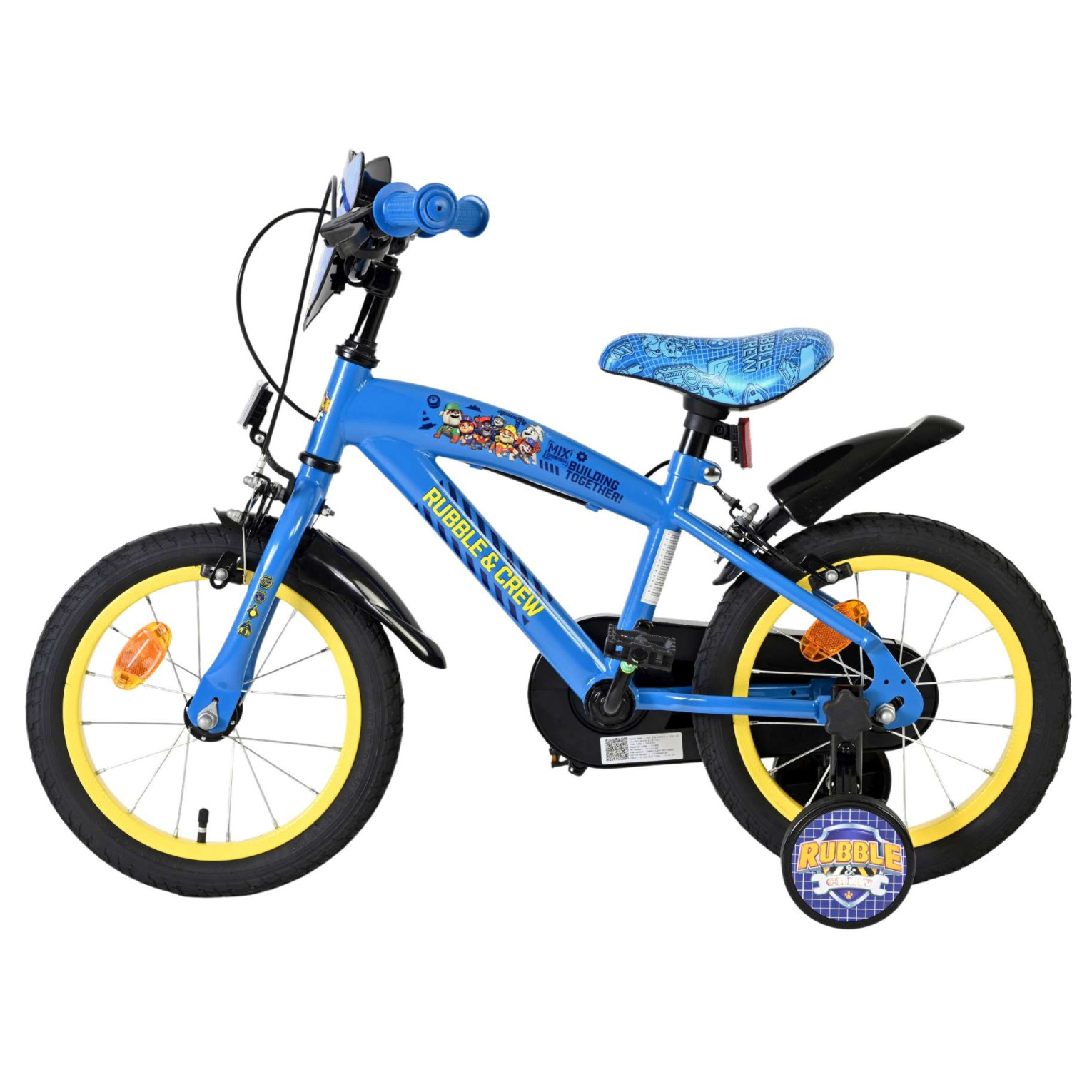 Rubble & Crew Fiets - 14 inch - Blauw - Twee handremmen