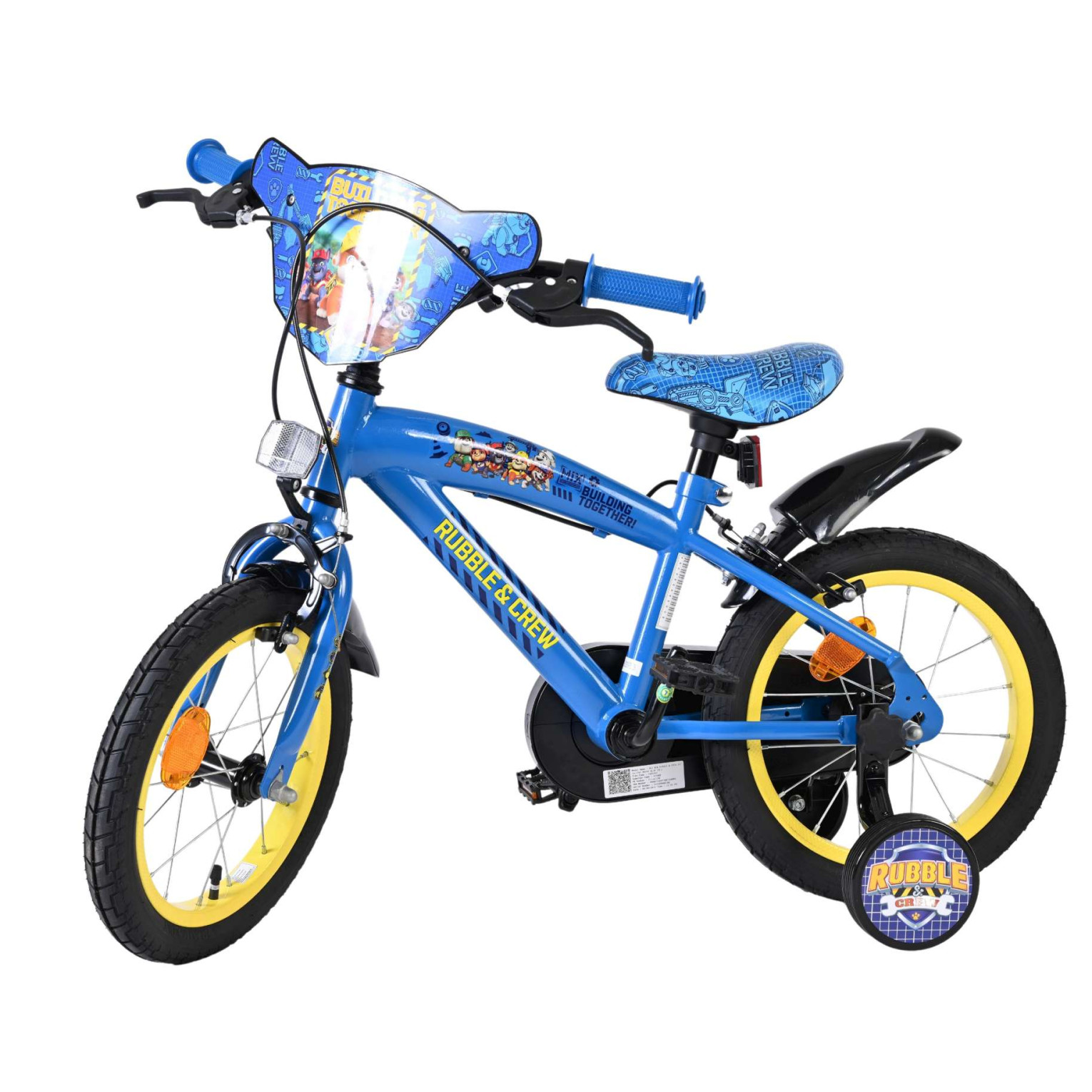 Rubble & Crew Fiets - 14 inch - Blauw - Twee handremmen