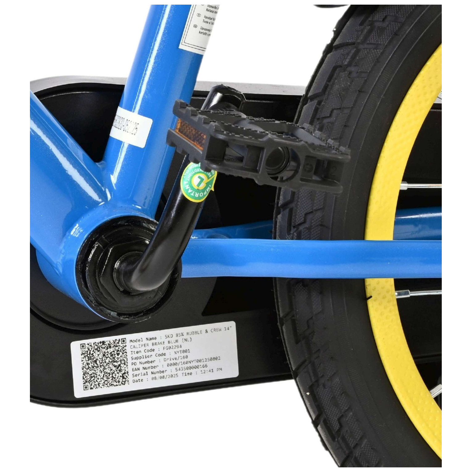Rubble & Crew Fiets - 14 inch - Blauw - Twee handremmen