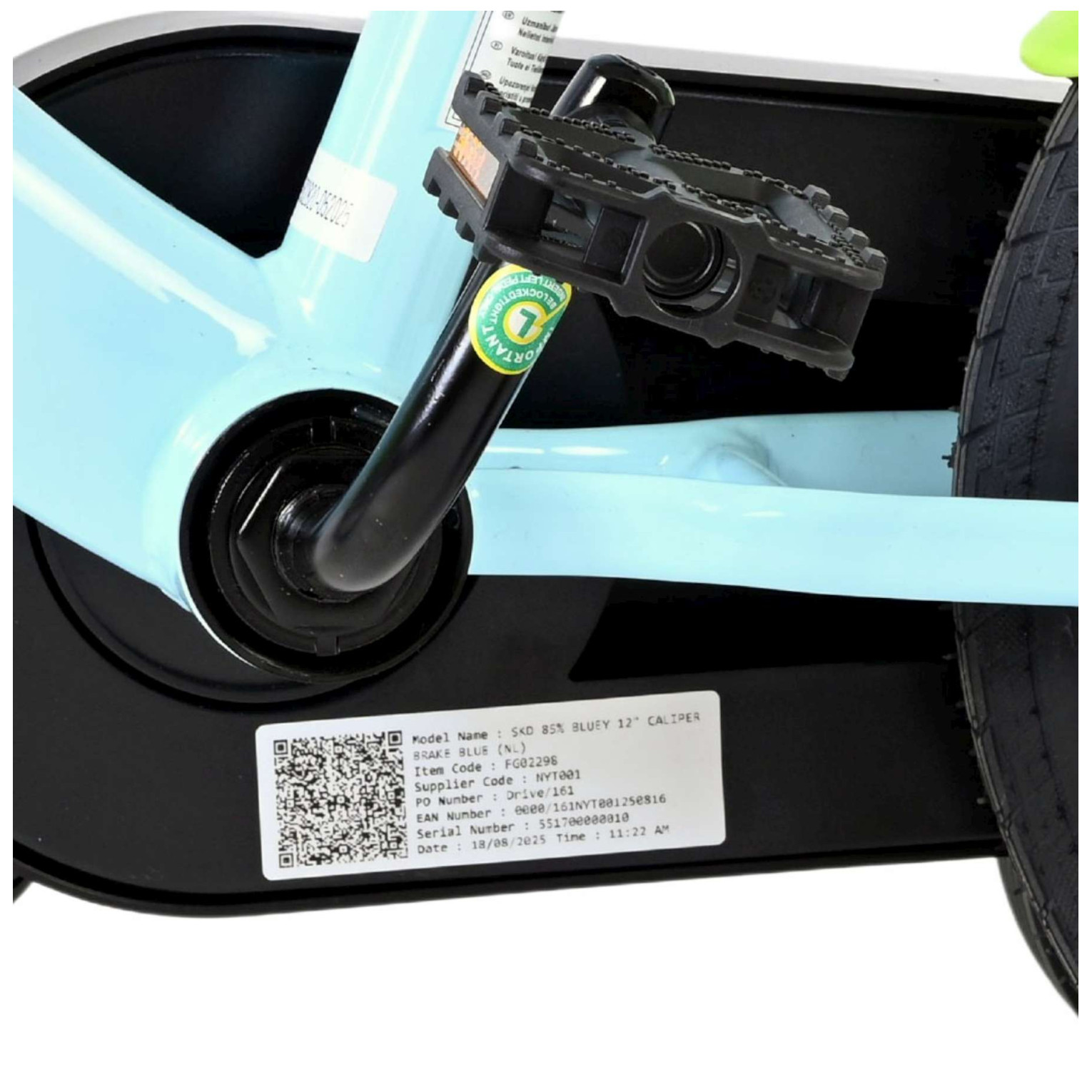 Bluey Fiets 12 inch - Lichtblauw - Twee handremmen