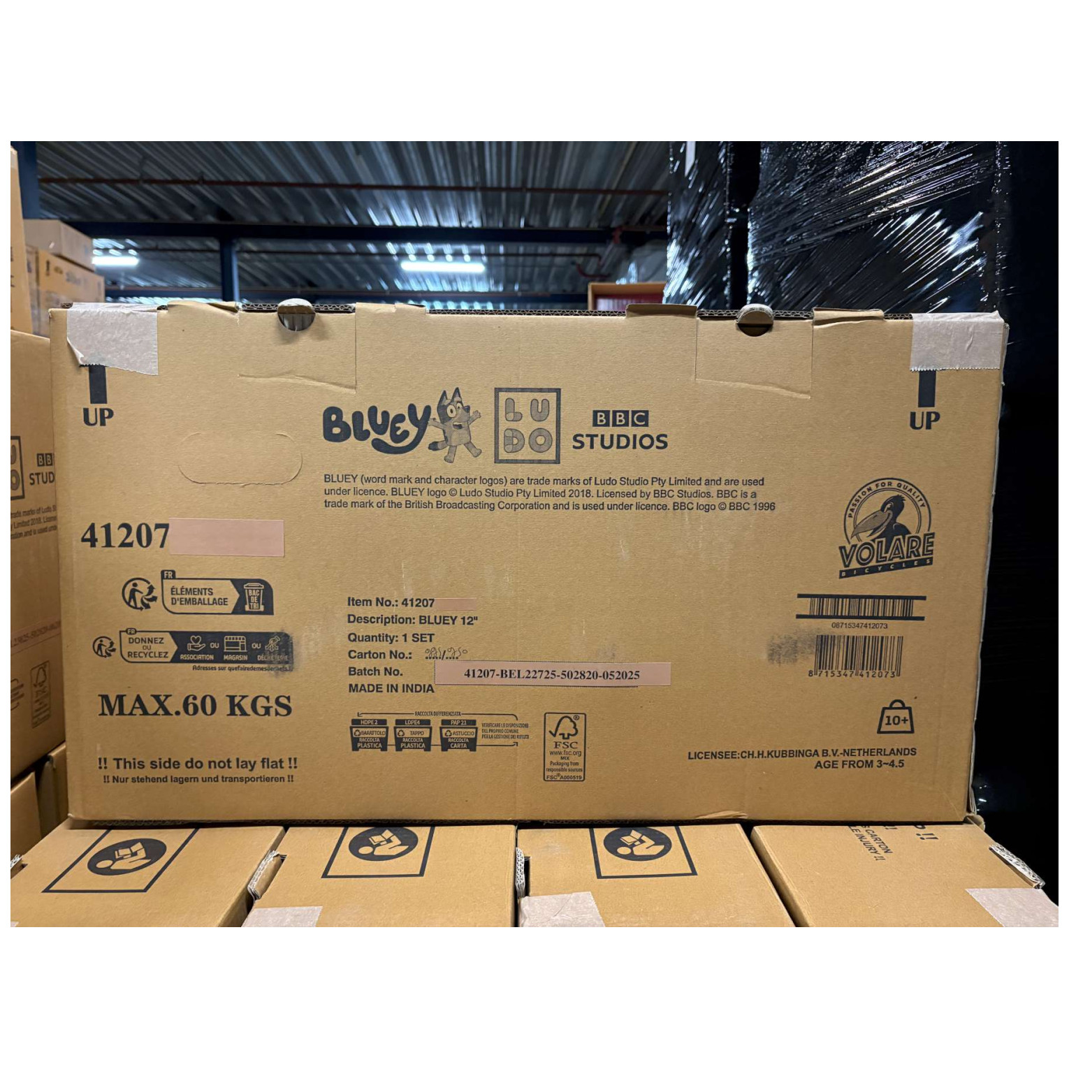 Bluey Fiets 12 inch - Lichtblauw - Twee handremmen