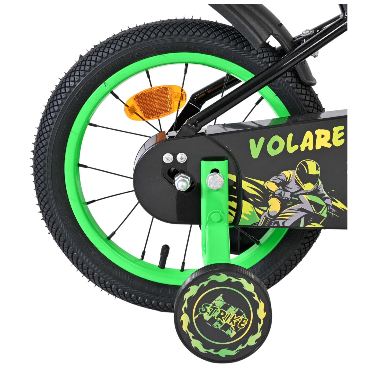 Volare Strike Fiets - 14 inch - Zwart Groen