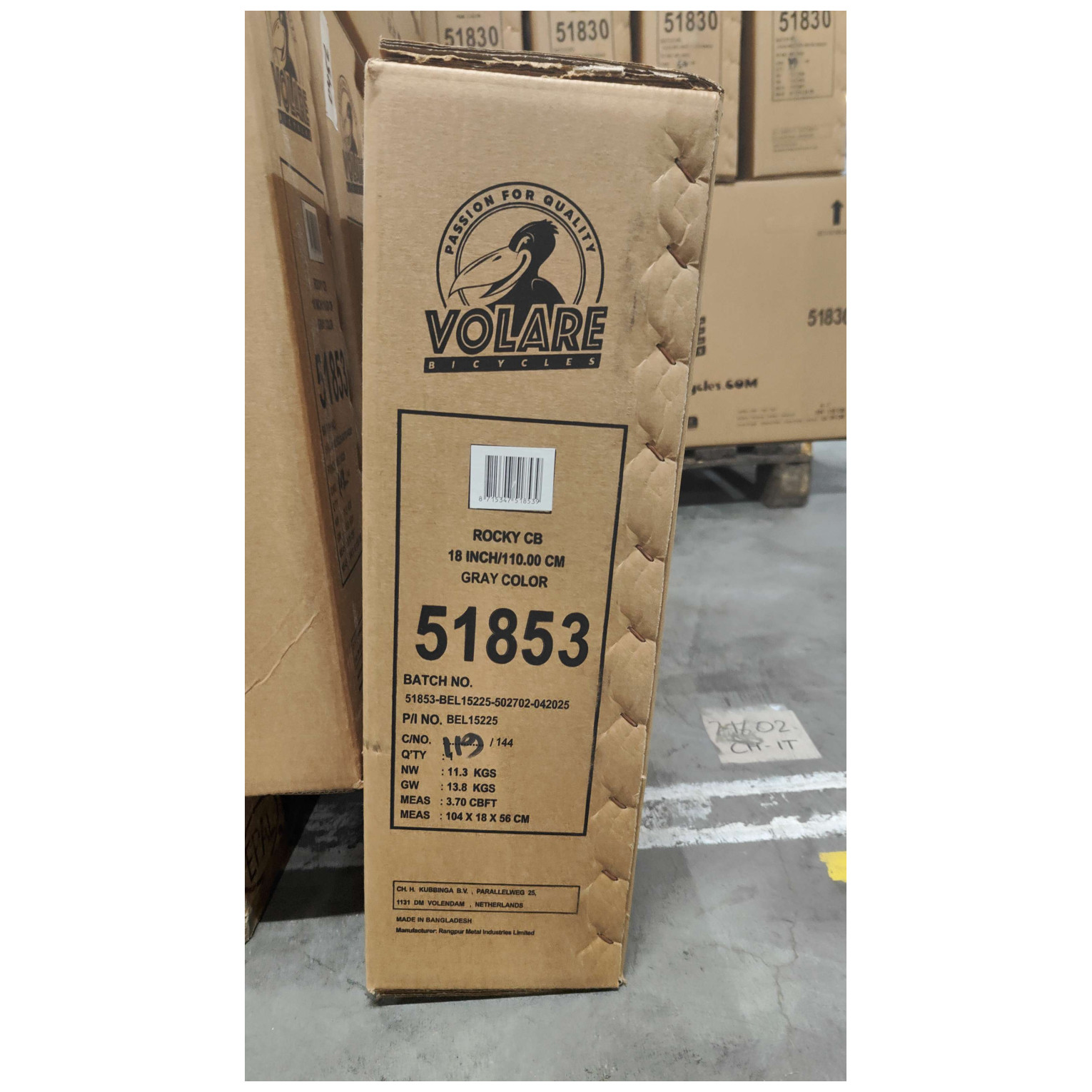 Volare Rocky Fiets - 18 inch - Grijs