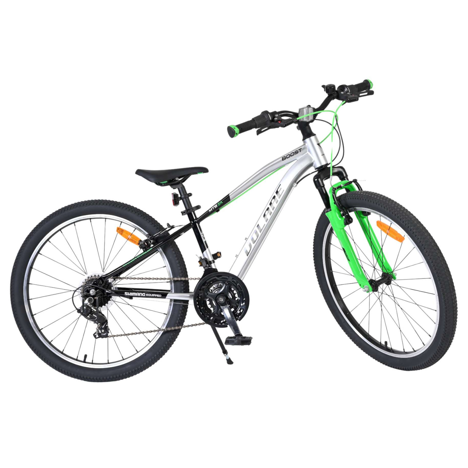 Volare Boost Fiets - 24 inch - 21 Speed - Zilver/Groen